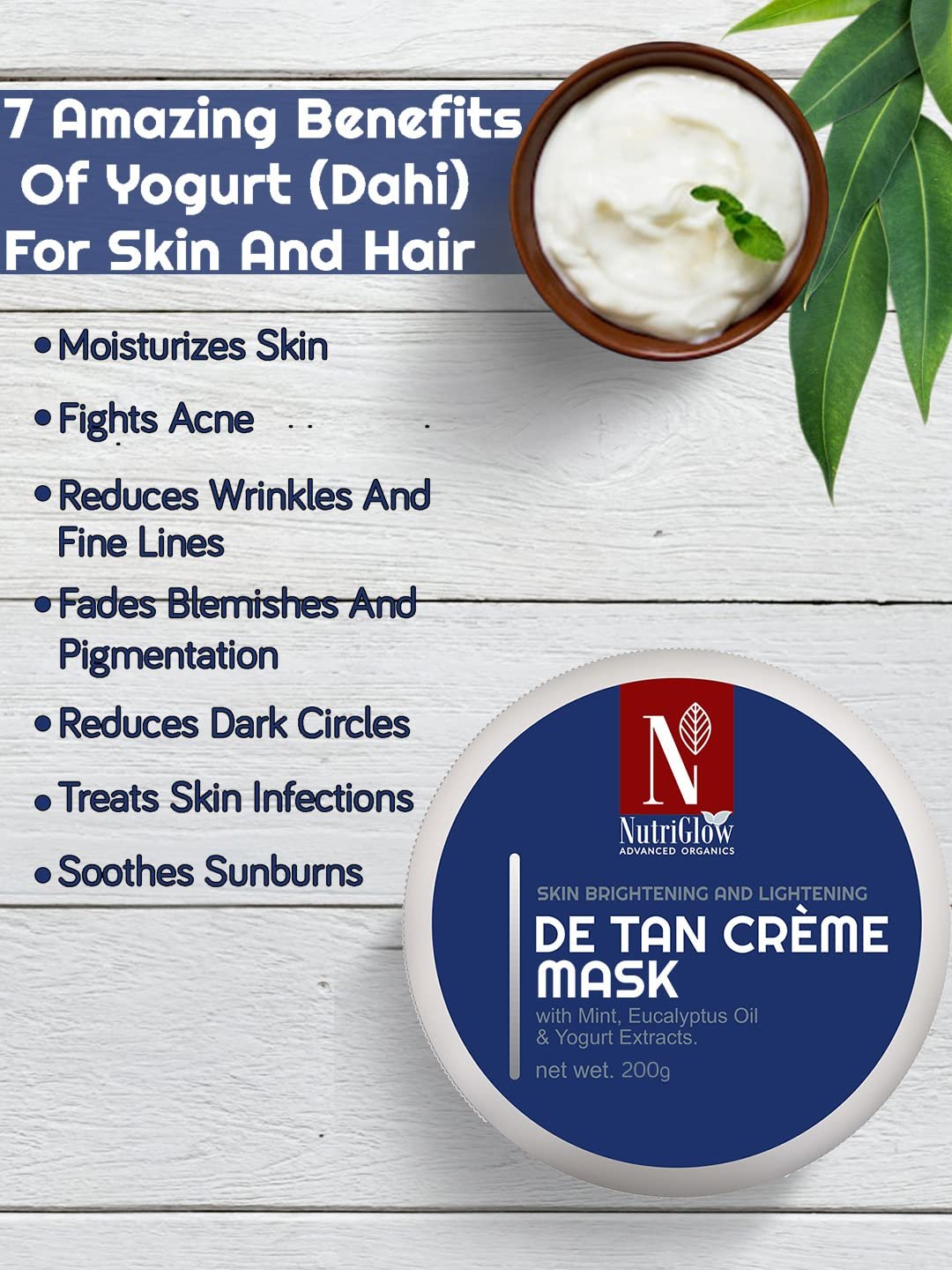 NutriGlow Advanced Organics De Tan Cream Mask 200g thumbnail