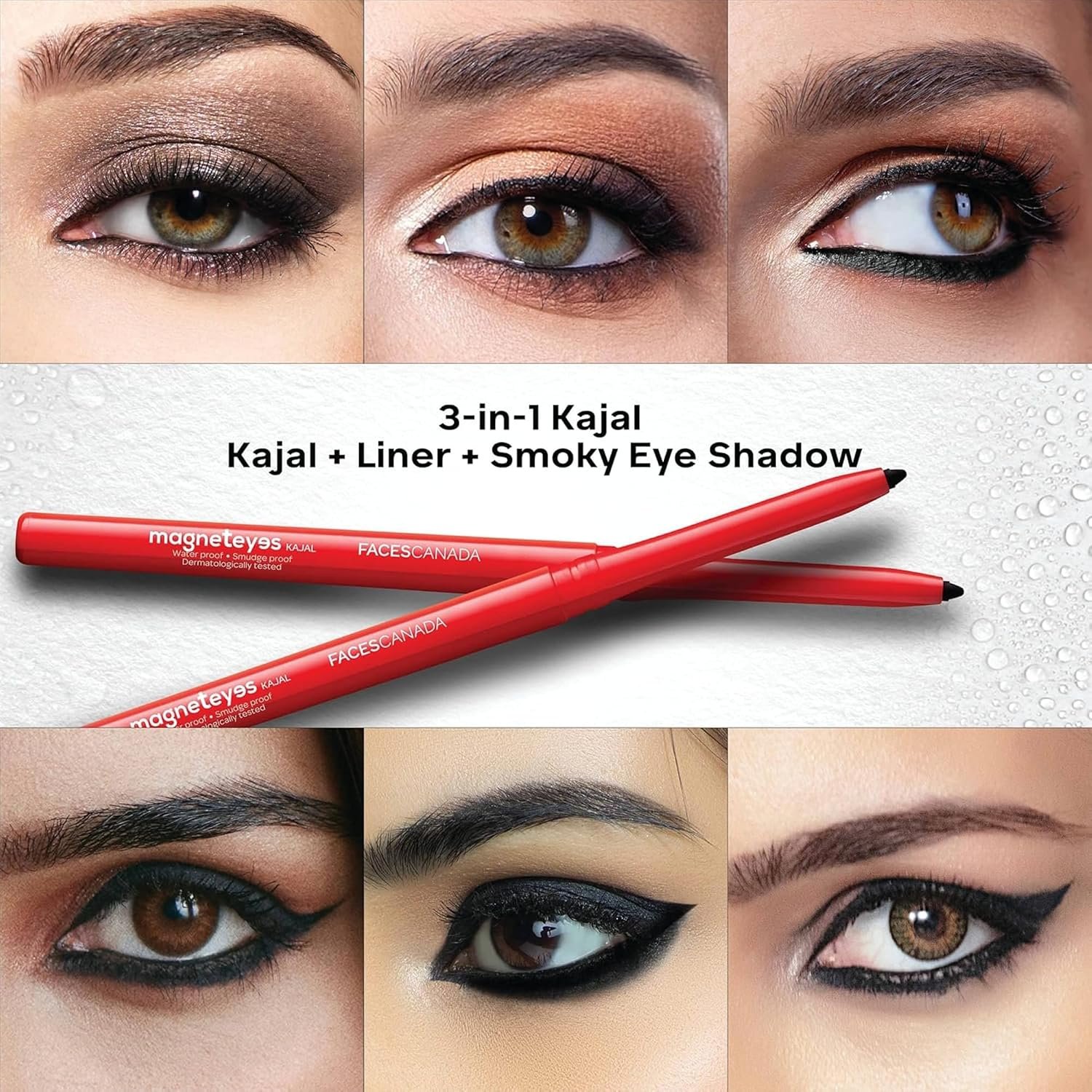 FACES CANADA Magneteyes Kajal - Black  | Waterproof, Smudgeproof & Fadeproof | Deep Matte Finish | Enriched With Almond Oil & Vitamin E thumbnail