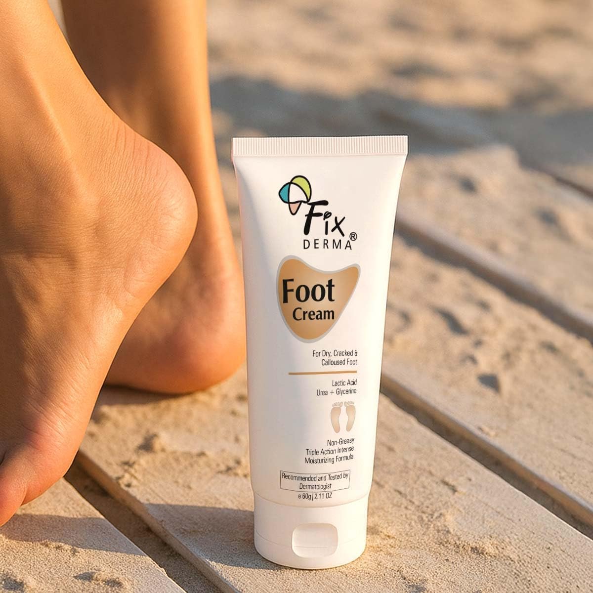 Fixderma 5% Lactic Acid, 15% Urea, 3% Glycerine, Foot Cream For Dry & Cracked Feet, Moisturizes and Soothes Feet, Heel Repair Paraben & Sulphate Free, All Skin Types 60 ML thumbnail