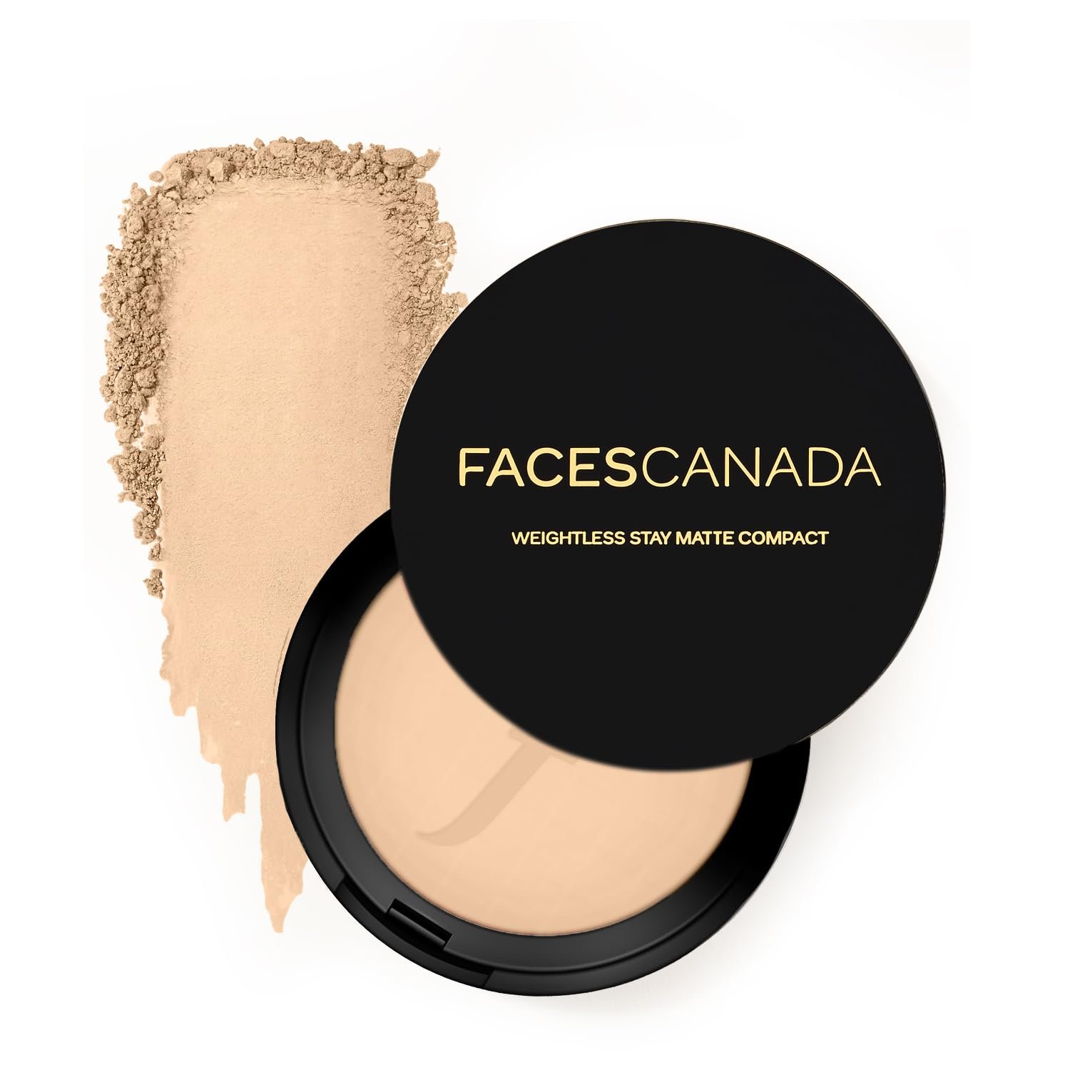 FACESCANADA Weightless Stay Matte Finish Compact Powder - Natural, 9g | Non Oily Matte Look | Evens Out Complexion | Hides Imperfections | Blends Effortlessly | Pressed Powder For All Skin T