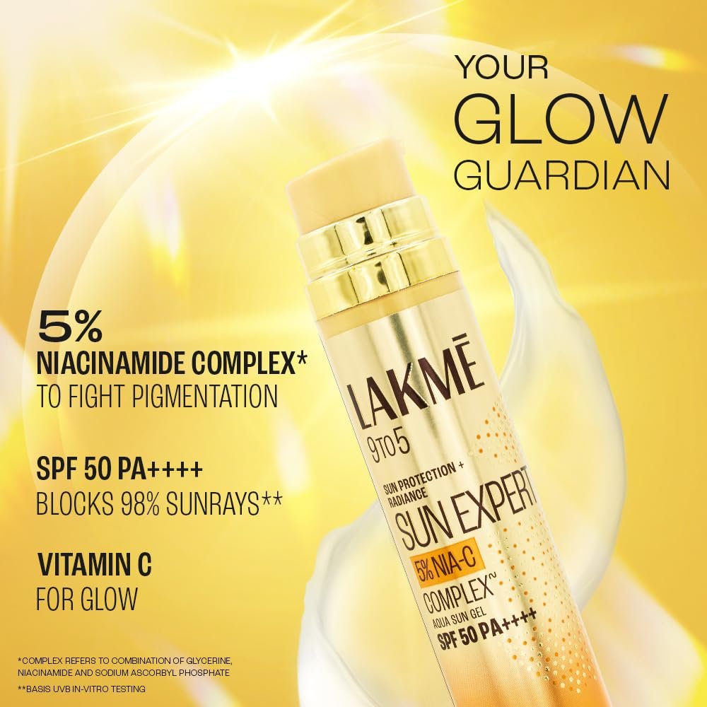 Lakmē 5% Niacinamide & VIT C water-light Sunscreen gel SPF 50 Pa++++ 50g thumbnail