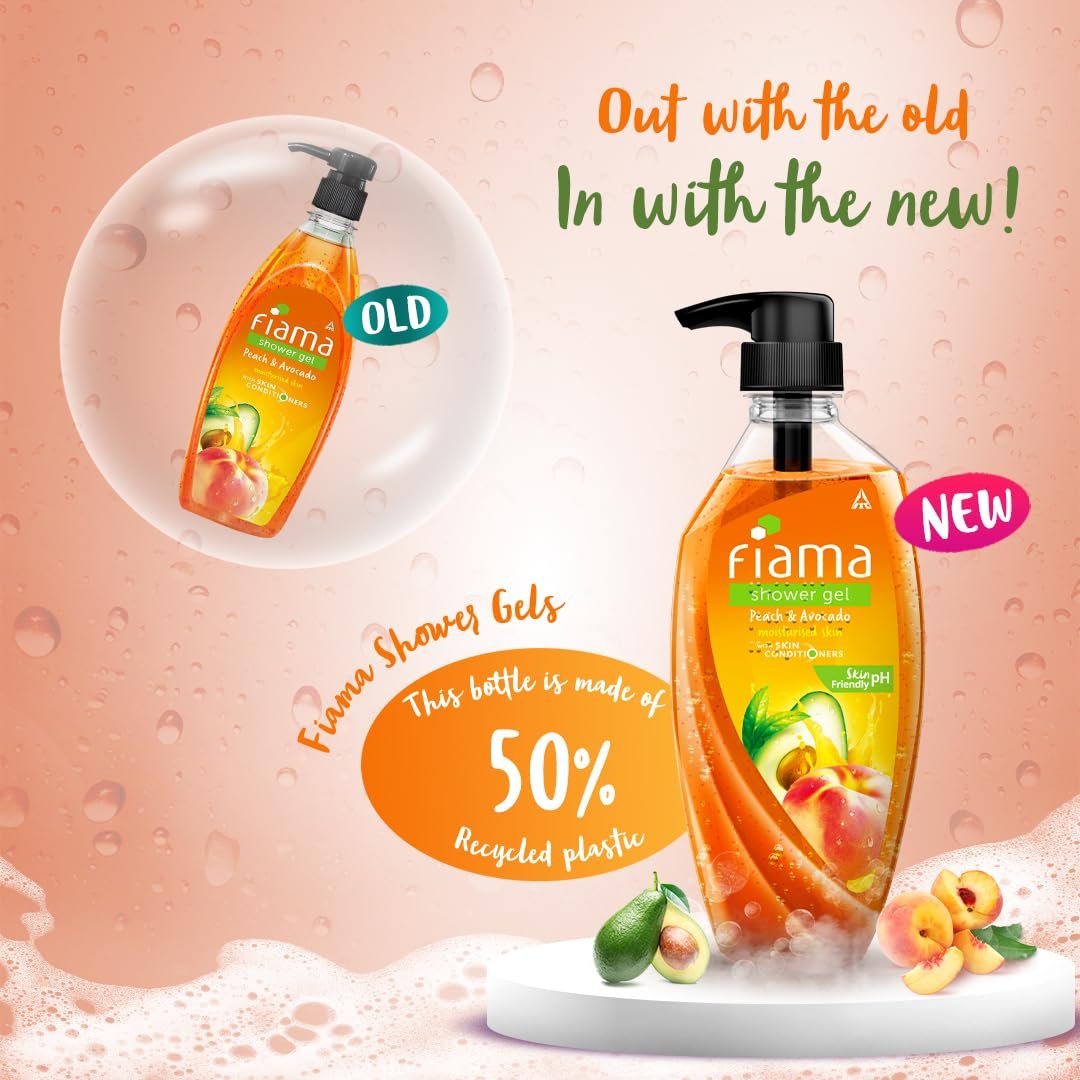Fiama Body Wash Shower Gel Peach & Avocado, 500ml, Body Wash for Women and Men with Skin Conditioners for Smooth & Moisurised Skin, Suitable for All Skin Types thumbnail