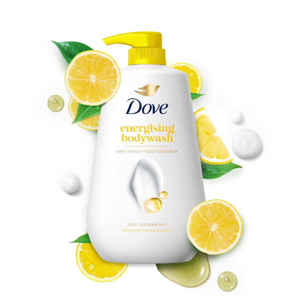 Dove Energising Lemon & Vitamin C Body Wash – 800ml Bottle | Refreshing Cleansing for Soft, Smooth & Revitalized Skin thumbnail