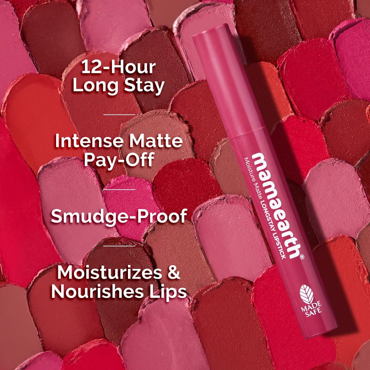 Mamaearth Moisture Matte Longstay Lipstick With Avocado Oil & Vitamin E For 12 Hour Long Stay-03 Candyfloss Pink - 2 G thumbnail