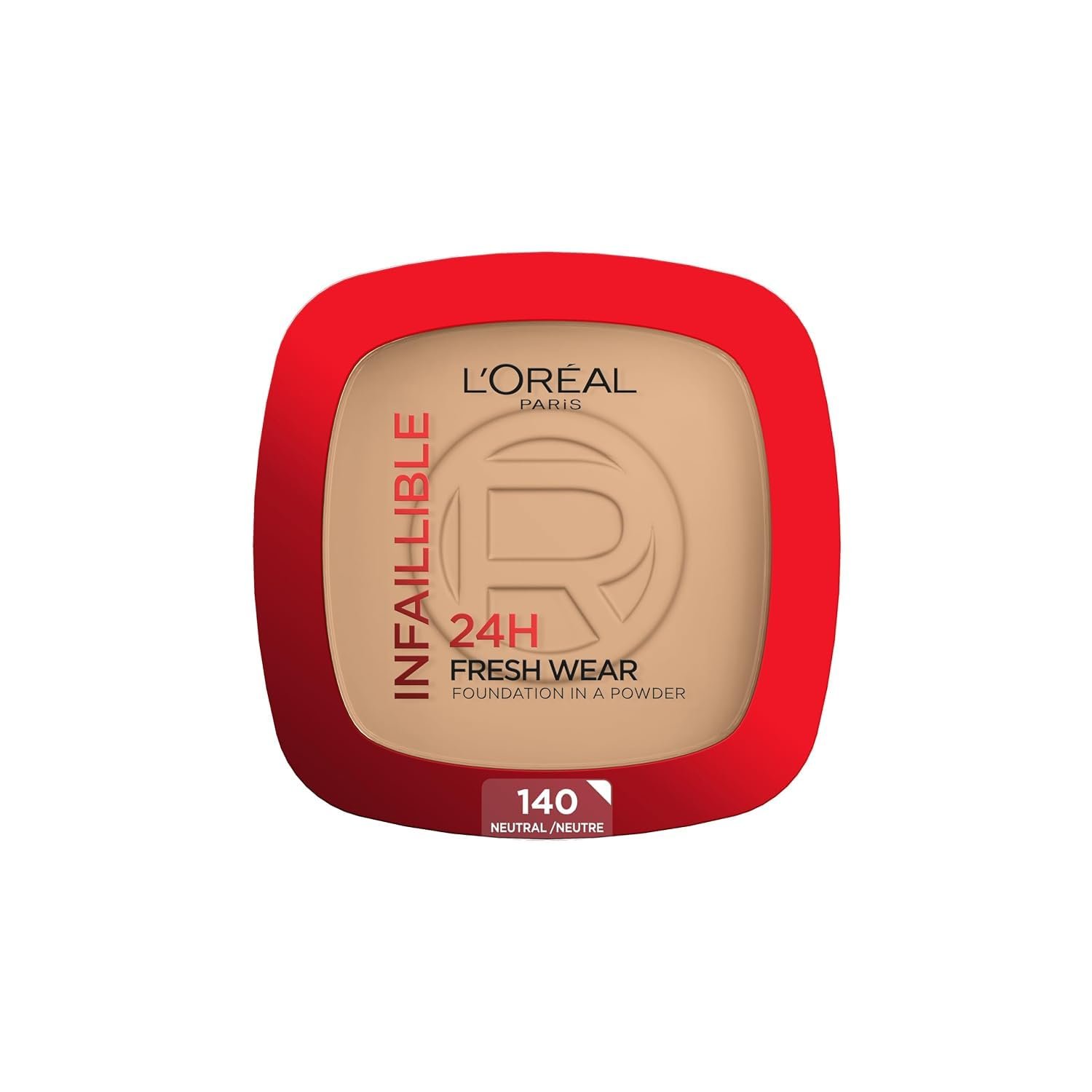 L'Oreal Paris Infallible 24H Powder Foundation, 140 Golden Beige 24H Fresh Wear Powder Foundation, Matte Finish, Sweat-Proof & Waterproof, Weightless High Coverage, Non-Comedogenic