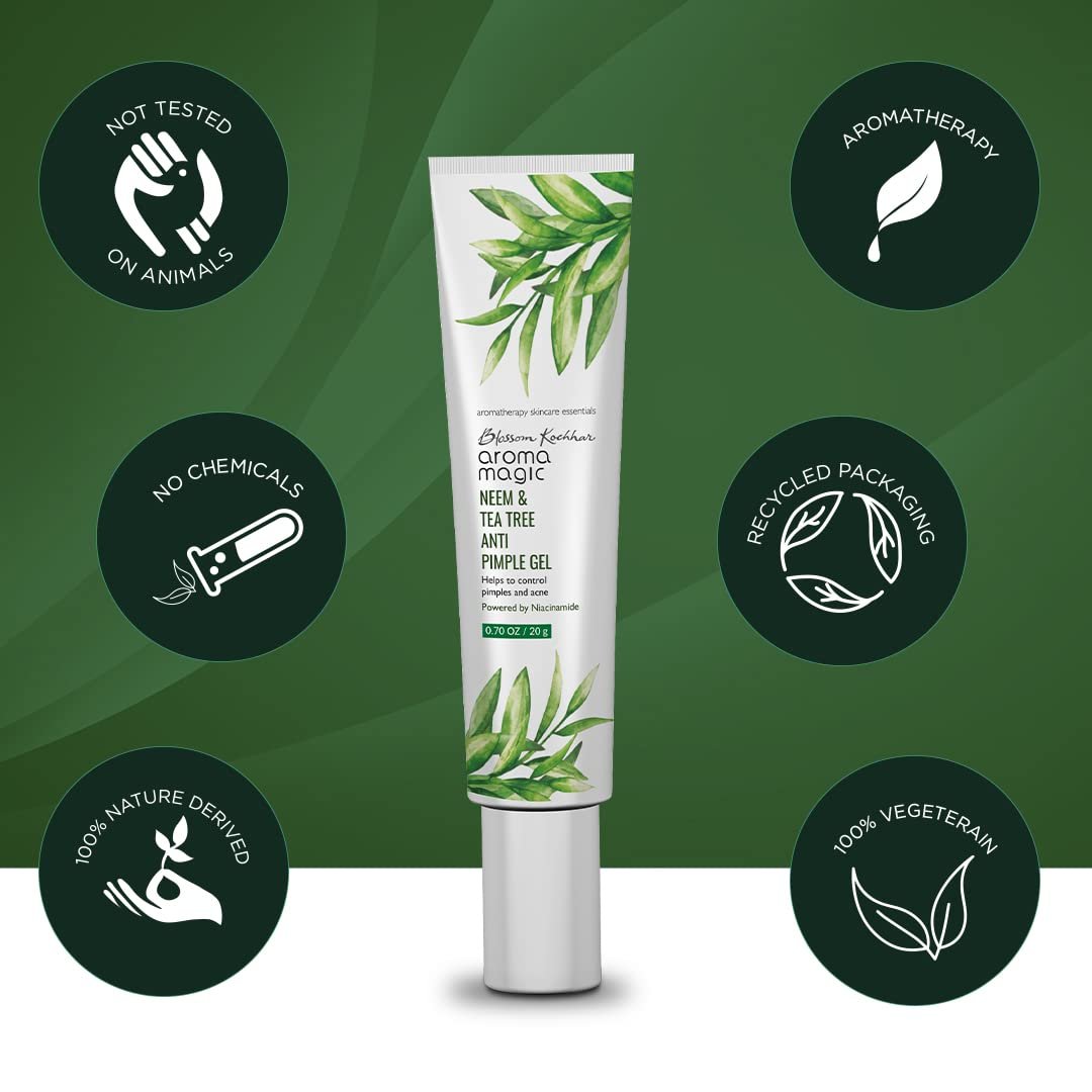 Aroma Magic Neem & Tea Tree Anti Pimple Gel - 20gm (Pwrd by Niacinamide) thumbnail