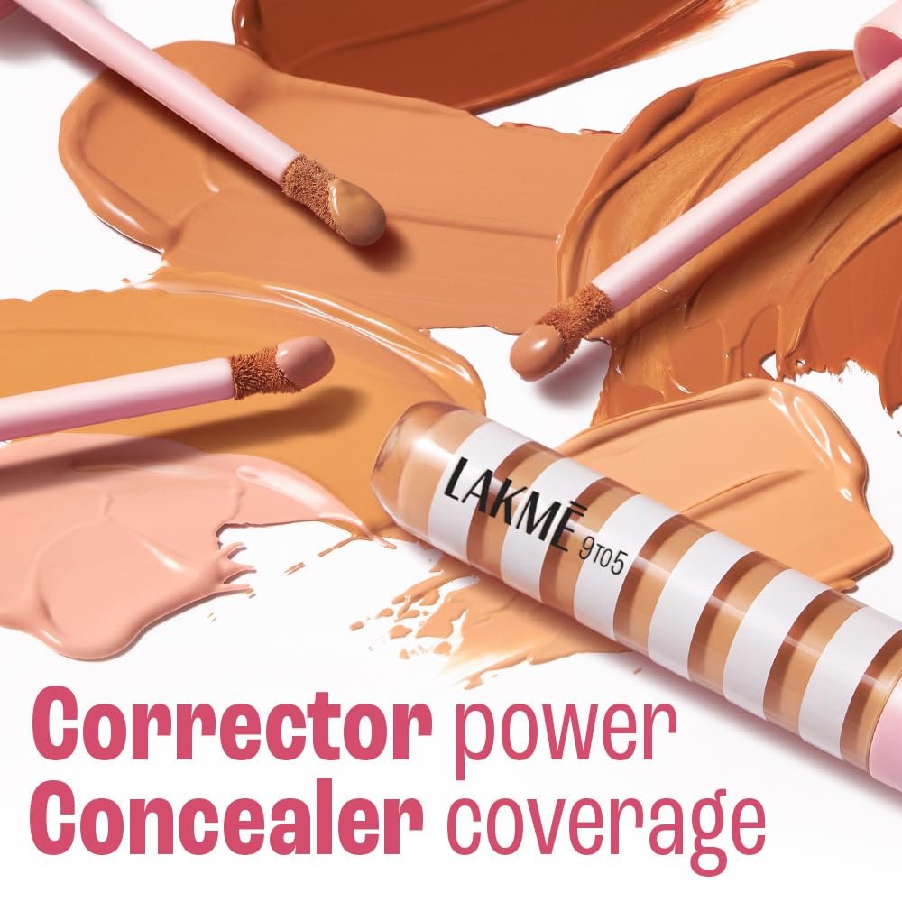Lakme 9to5 Hya Beach Edit Colour Correcting + Brightening Concealer, SPF 40, Medium Tan 3, 6ml thumbnail