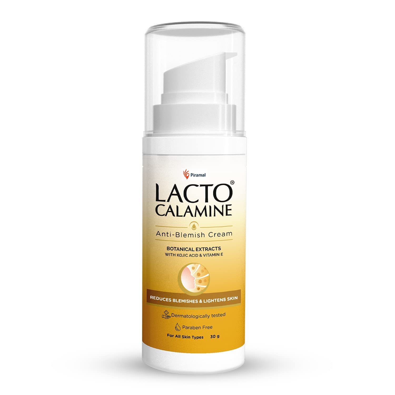Lacto Calamine Anti Blemish Face Cream | 30g | Kojic Acid, Botanical Extracts & Vitamin E | Reduces Blemishes & Lightens Skin | Lightens Acne Marks & Spots | thumbnail