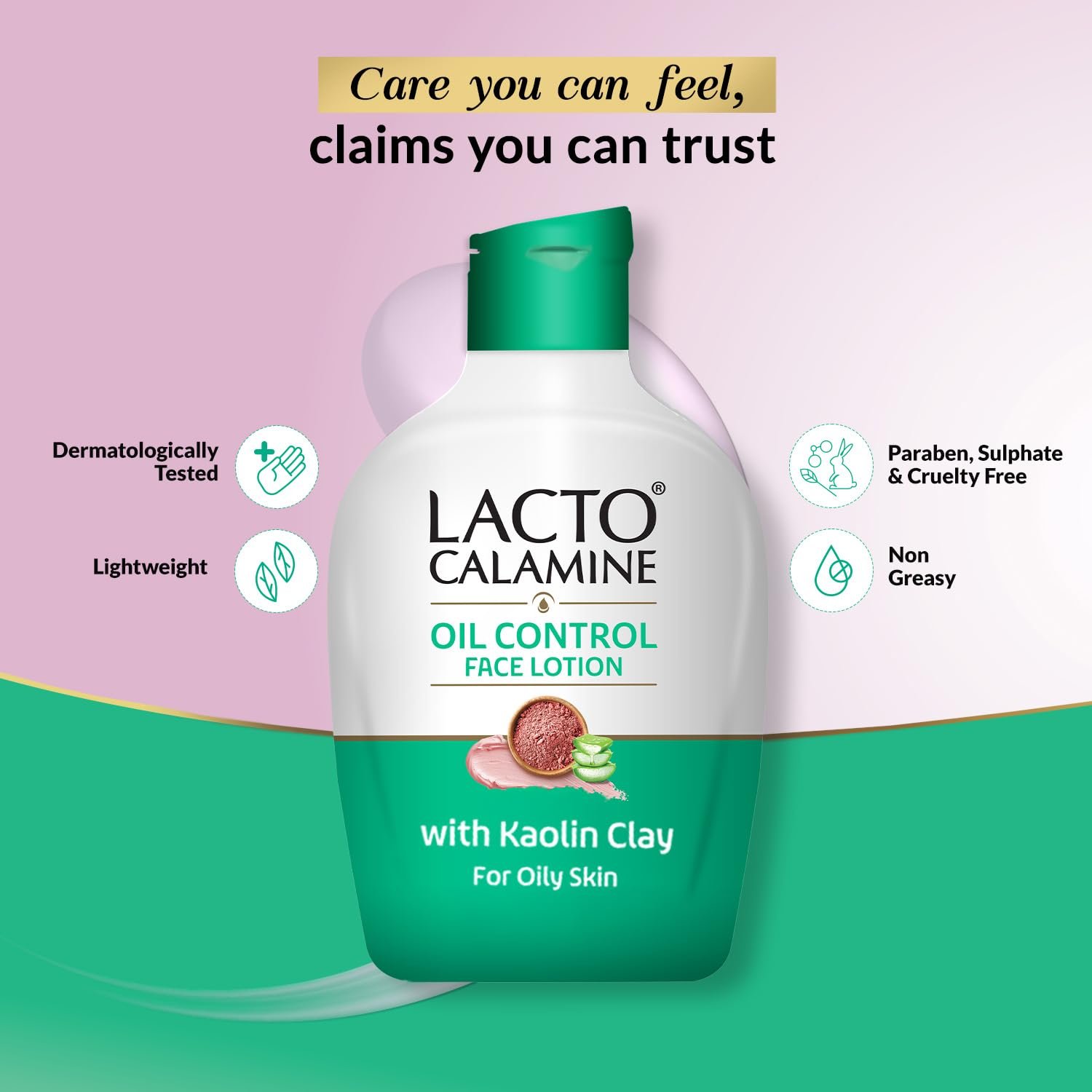Lacto Calamine Face Lotion | 120ml | Daily Moisturizer For Face - Combination To Normal Skin | Kaolin Clay & Aloe Vera | Abosrbs Excess Oil  | Body Lotion thumbnail
