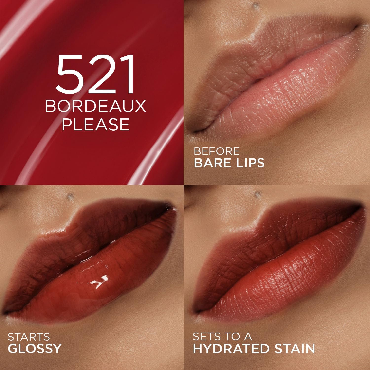 L'Oreal Paris Hyaluron Tint Lip Stain Serum, 521 Le Pink Paris +80% Hydration, Infused with Hyaluronic Acid, High-Shine Tint, Plumper & Fuller Lips, Non-Sticky thumbnail