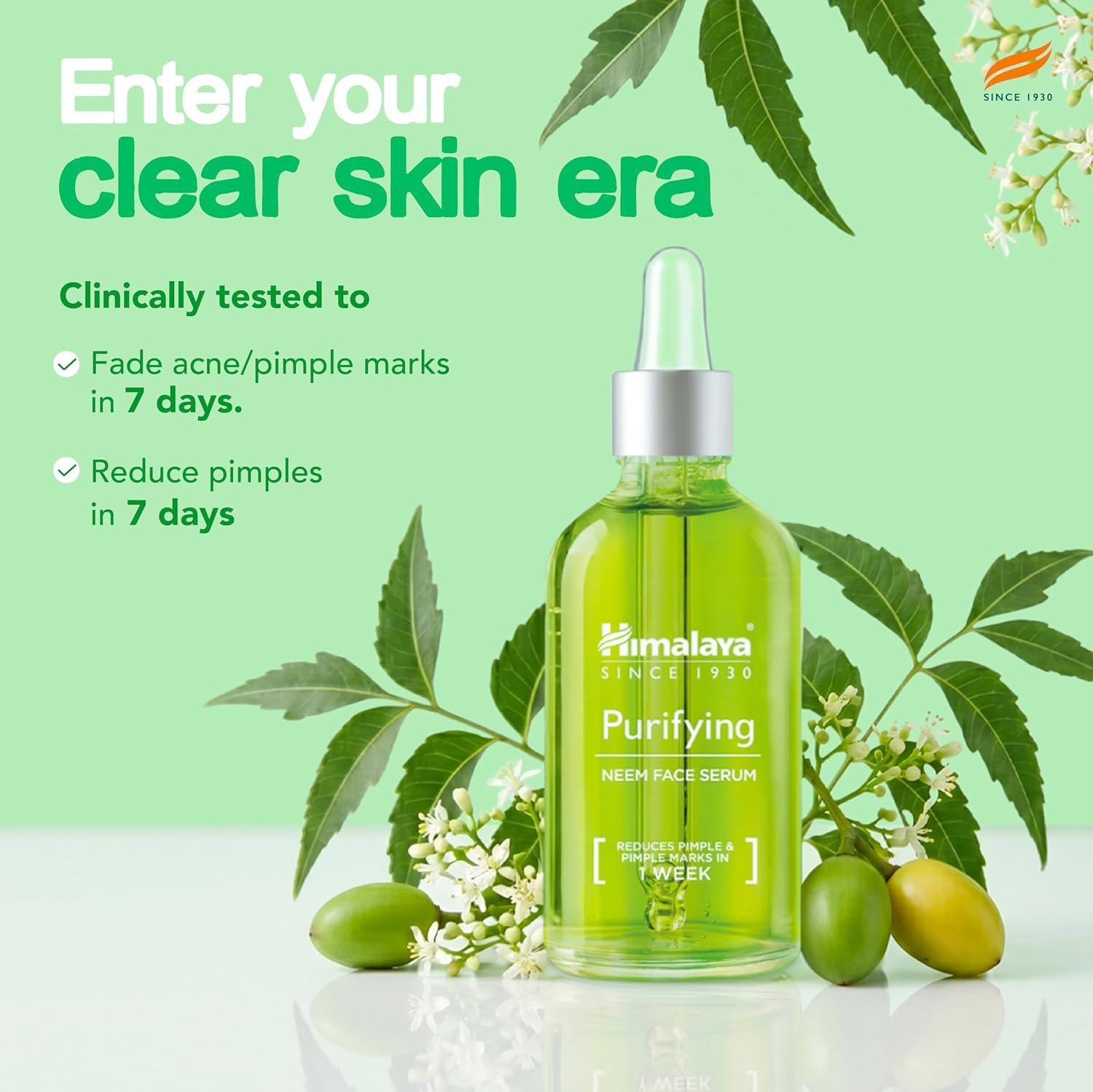 Purifying Neem Face Serum | 2% Natural Salicylic Acid & Cica & Neem | Reduces Acne & Acne Marks | Tightens pores & soothes inflammation | Made with 98% Natural Origin Ingredients | Made for thumbnail
