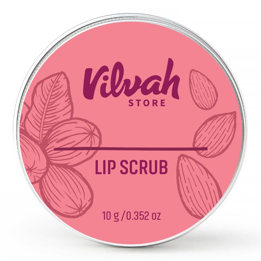 Vilvah Lip Scrub | Exfoliates & Removes Dead Skin, Reduces Lip Pigmentation & Tan, Heals Chapped & Cracked Lips, Moisturising Care with Lemon Oil, Avocado Oil & Shea Butter ,10g