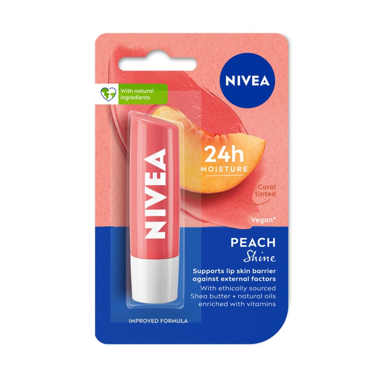 NIVEA Lip Balm, Fruity Peach Shine,4.8 g thumbnail