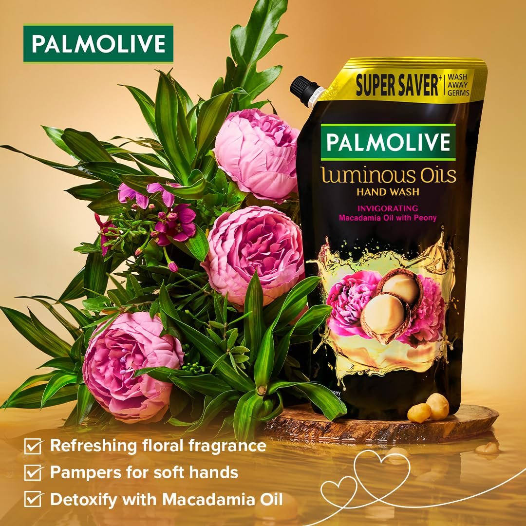 Palmolive Luminous Oils Invigorating Liquid Hand Wash, 750ml Refill Pack, With Macadamia Oil and Peony Extracts Visit the Palmolive Store thumbnail