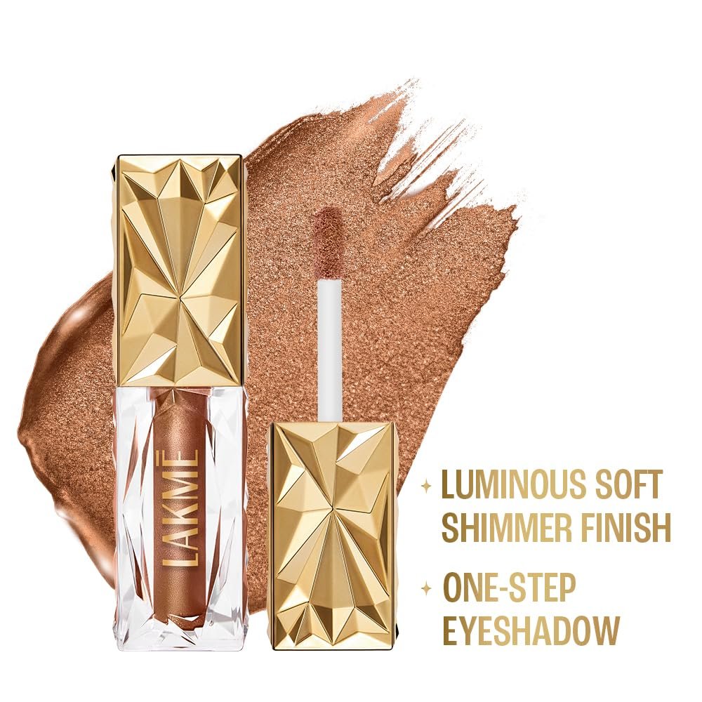 Lakme Be-jewel Satin Eye Tint |One-Step Liquid Eyeshadow | Air light Mousse Texture Waterproof- 07 Hazel 4.5ml thumbnail