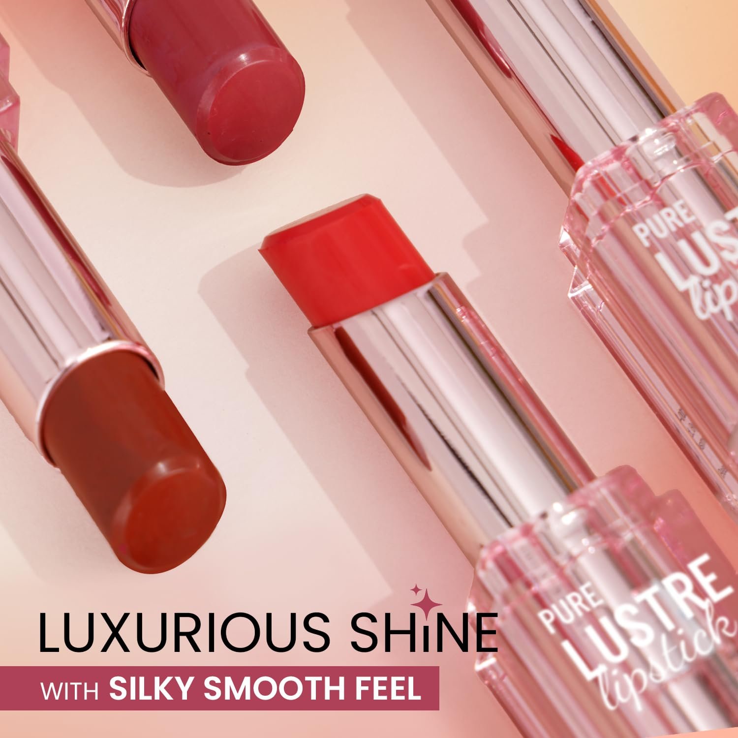 Swiss Beauty Pure Lustre Lipstick | High Shine Finish | Smooth Glide | With Olive Oil & Vitamin E | Hydrating | Shade- Twisted Caramel, 3.8gm thumbnail