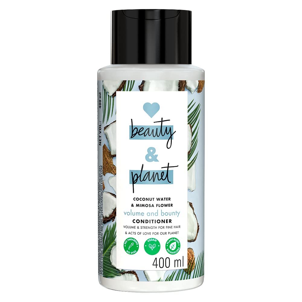 Love Beauty & Planet Coconut Water and Mimosa Flower Volume and Bounty Conditioner|| No Parabens|| No Dyes|| 100% Organic Coconut Oil|| 400ml