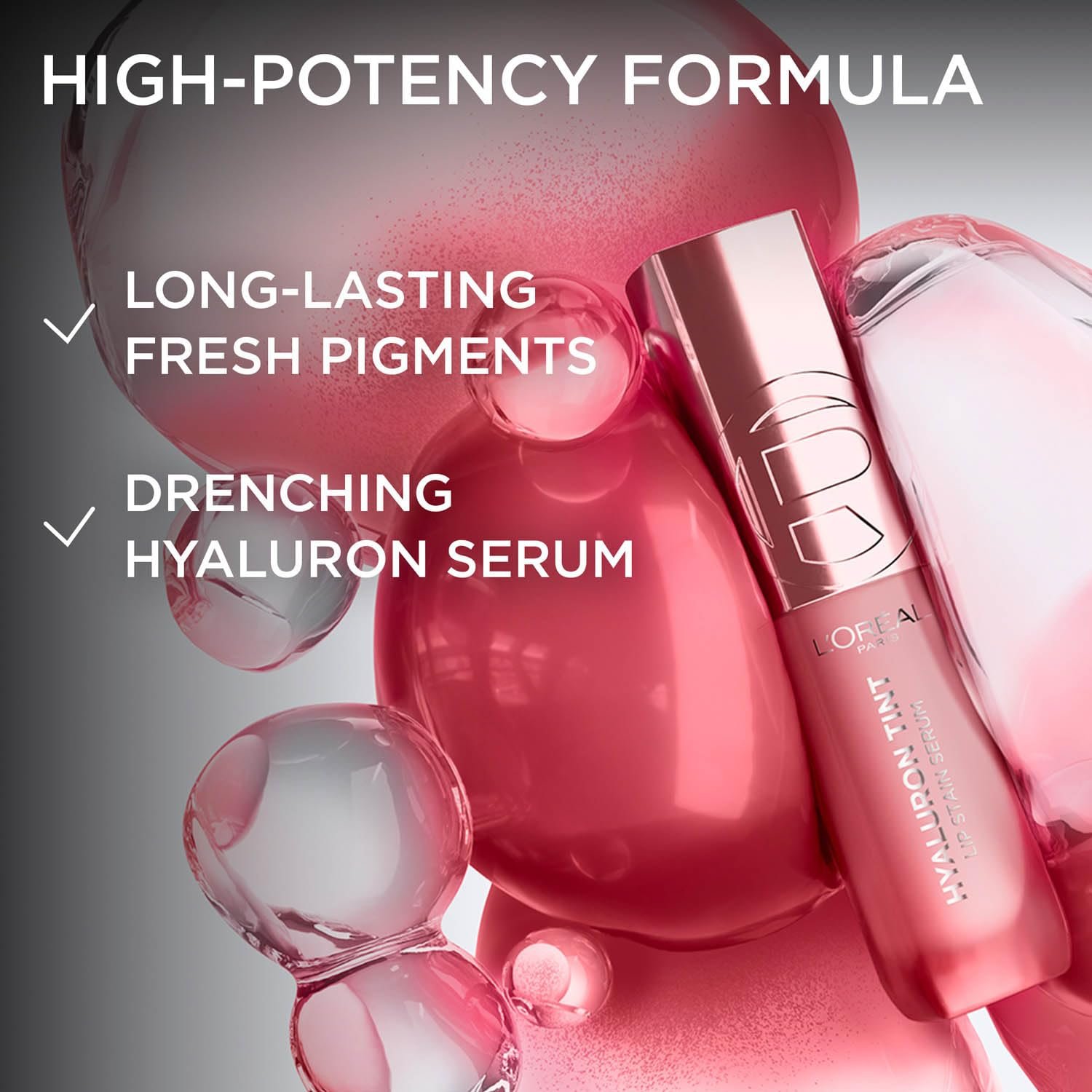 L'Oreal Paris Hyaluron Tint Lip Stain Serum, 485 Le Nude Paris +80% Hydration, Infused with Hyaluronic Acid, High-Shine Tint, Plumper & Fuller Lips, Non-Sticky thumbnail
