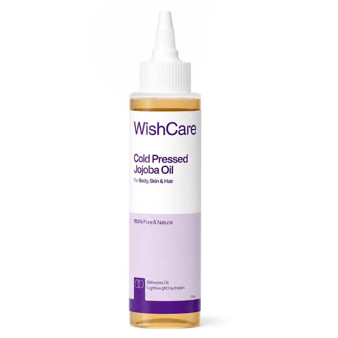 WishCare Pure Cold-Pressed Unrefined Jojoba Oil | Natural Moisturizing Oil for Skin, Hair & Nails | Nourishes, Hydrates & Softens | 100ml
