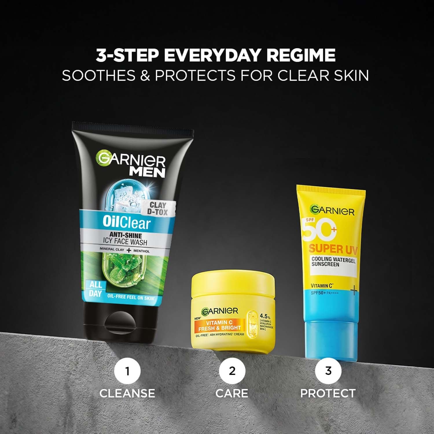 Garnier Men Oil Clear Clay D-Tox Deep Cleansing Icy Face Wash, 100gm thumbnail