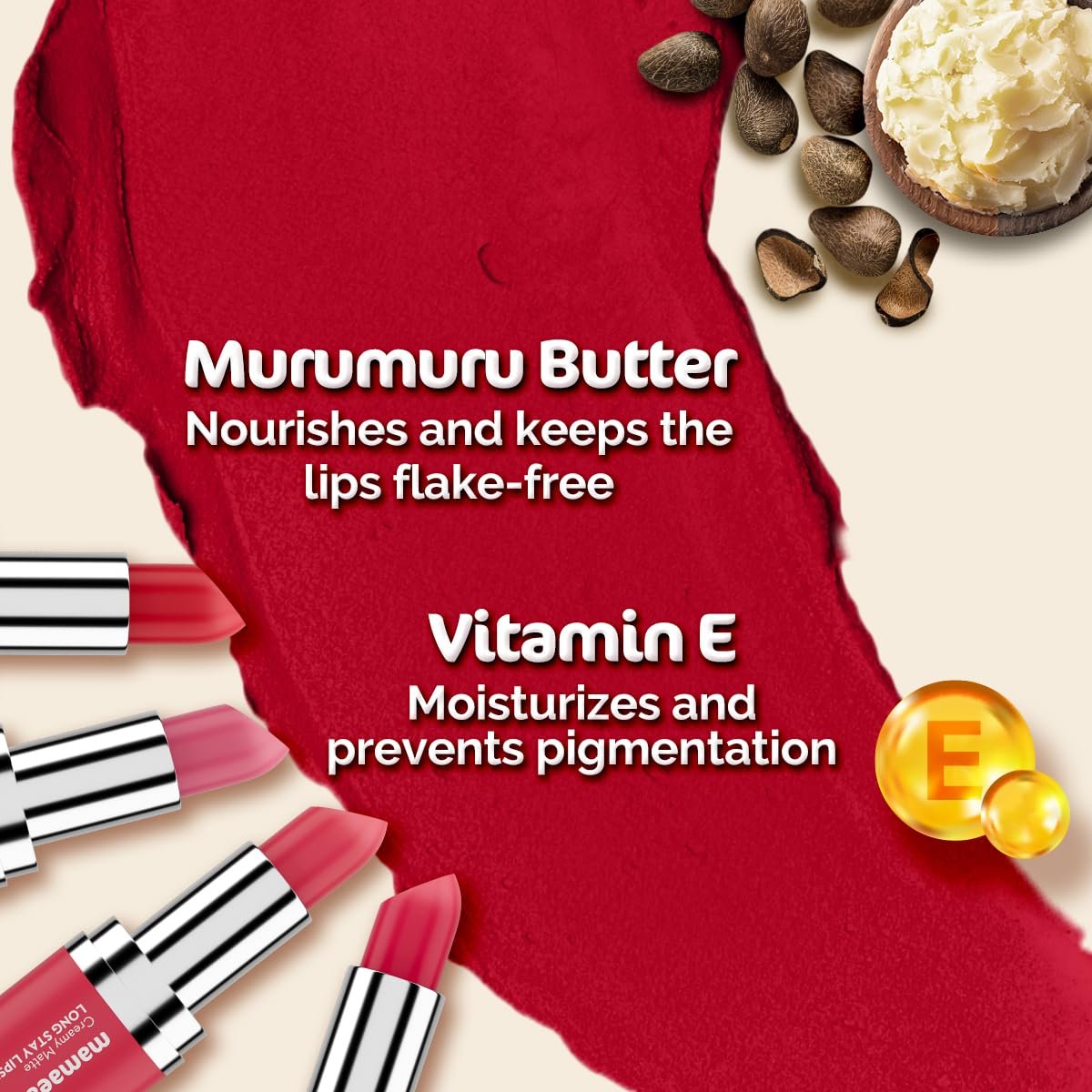 Mamaearth Creamy Matte Long Stay Lipstick with Murumuru Butter and Vitamin E for 8-Hour Long Stay 4.2g (Apricot Taupe) thumbnail