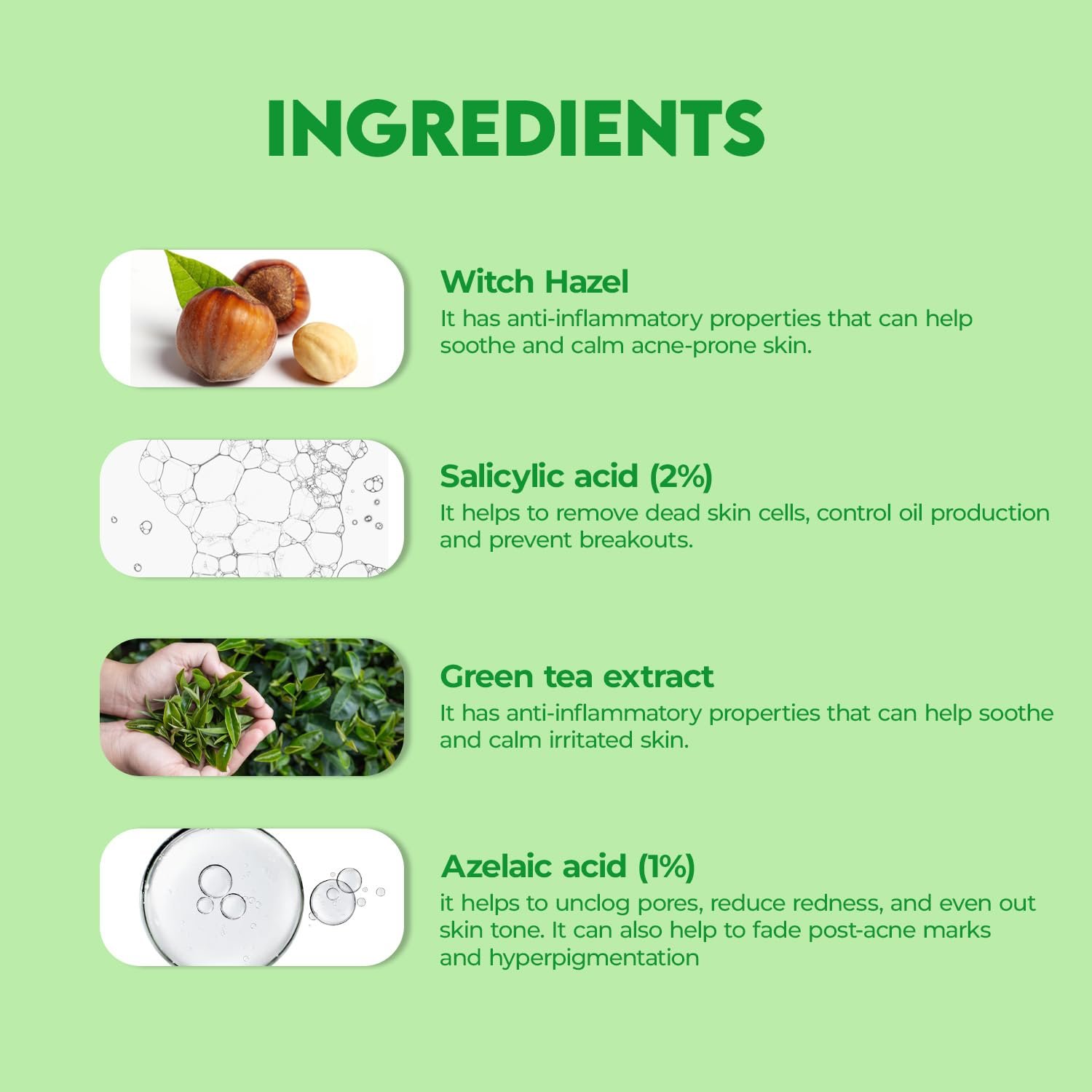Jovees Herbal 2% Salicylic Acid Acne Control Serum With 1% Azelaic Acid Aloe Vera & Green Tea |For Active Acne, Oil Balancing, Pore Tightening | For All Skin Types | 30 ml thumbnail