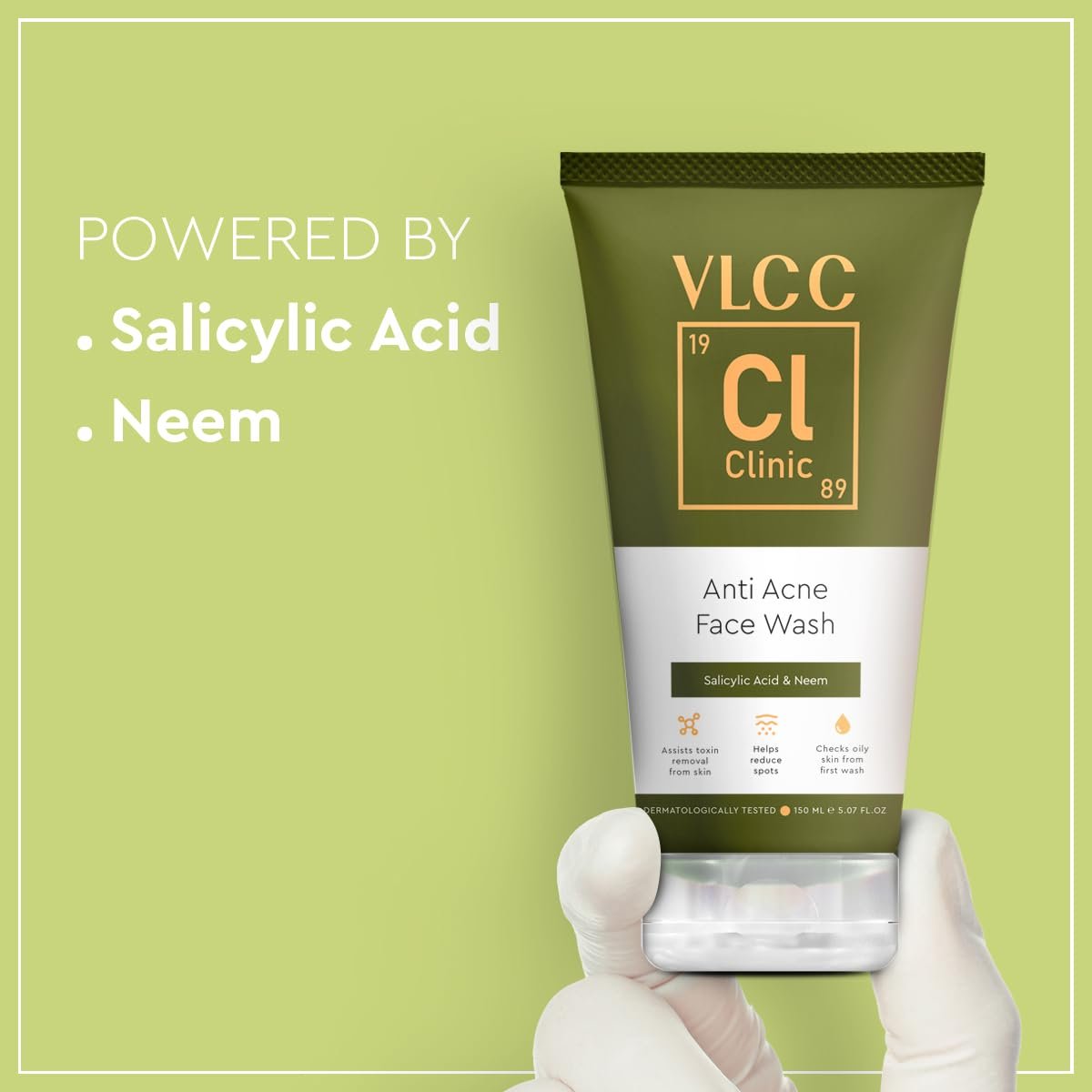 VLCC Clinic Anti Acne Face Wash - 150ml | Salicylic Acid & Neem For Acne Prone Skin | Acne control, Oil-Prone Skin | Fades Acne, Spots & Brightens Skin | Smooth & Soft Skin thumbnail