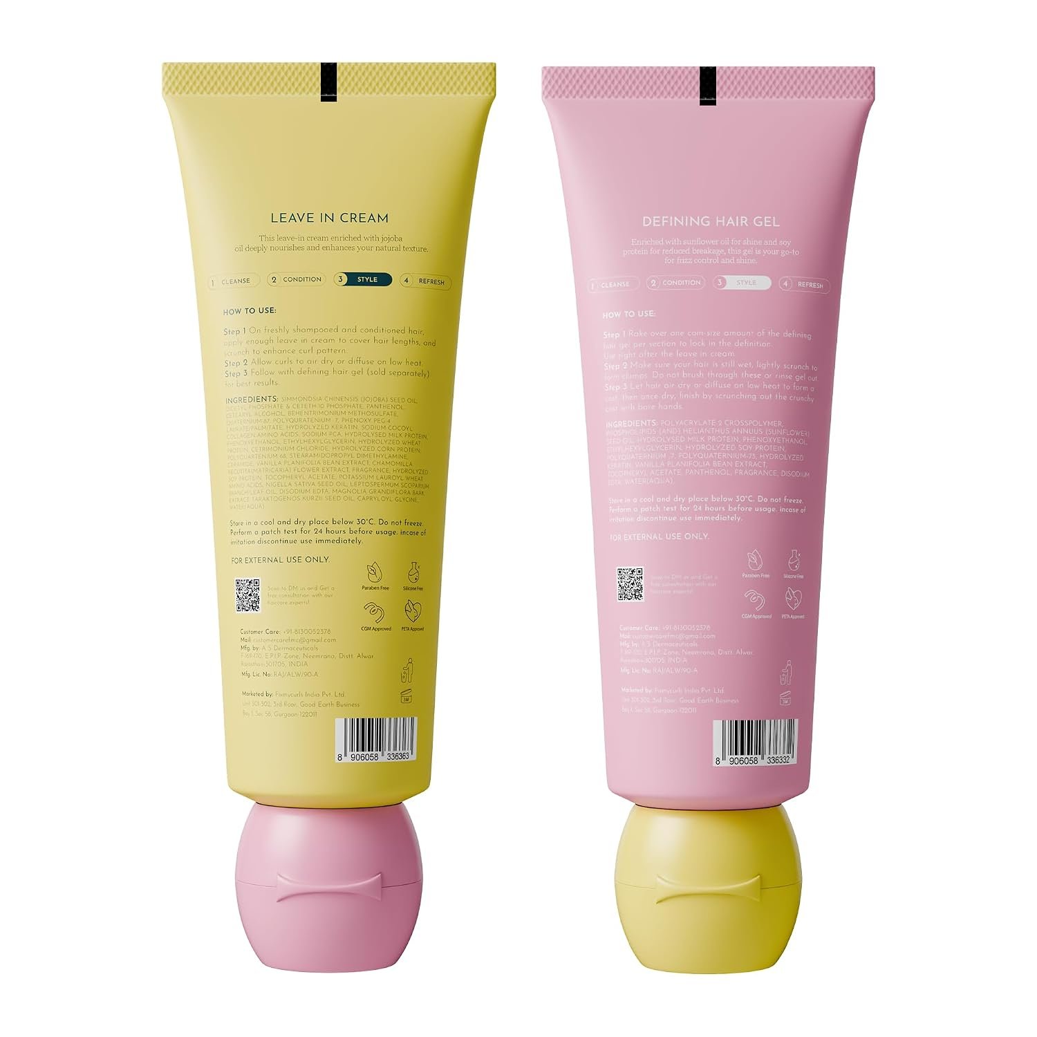 Fix My Curls Protein Styling Duo | Leave In Cream & Defining Gel |100g Each This duo fights frizz, adds lightweight moisture, and leaves your curls bouncy and strong. thumbnail