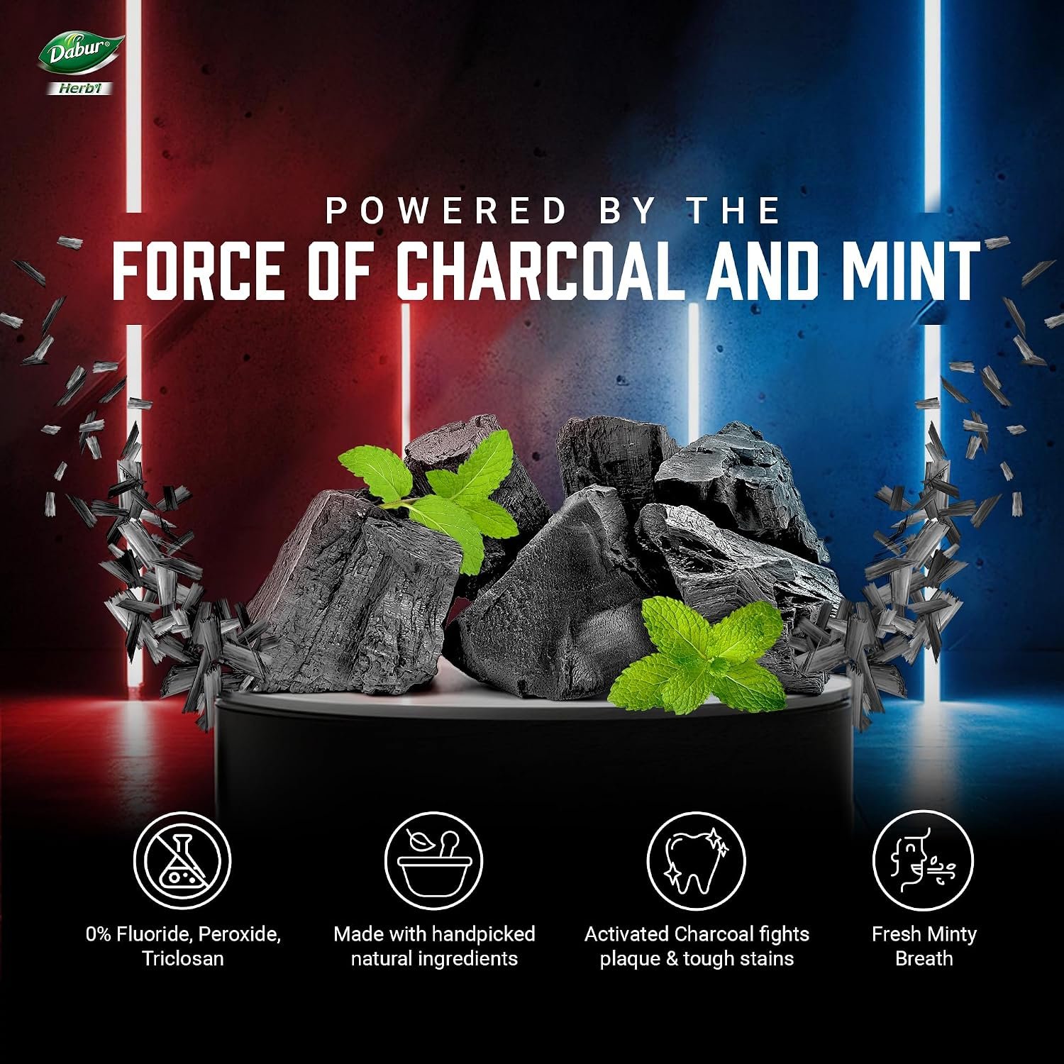 Dabur Herb'l Activated Charcoal & Mint Toothpaste - Star Wars Pack (Black Gel)- 240g (120gx2) Combo Pack | For Whitening | Fluoride Free Toothpaste | Fights Plaque & Extrinsic Stains thumbnail
