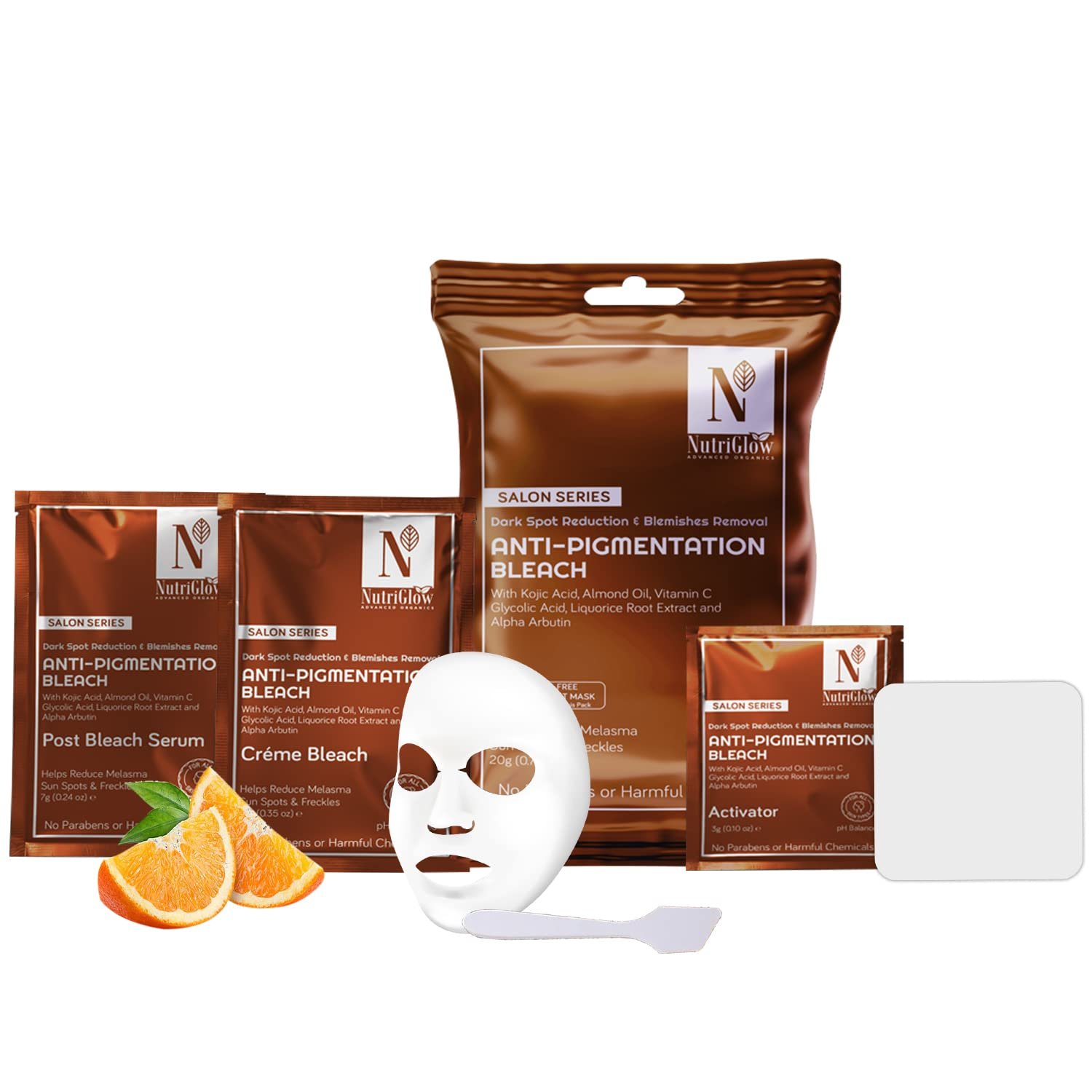 NutriGlow Advanced Organics Anti-pigmentation Bleach for Lightening & Brightening (6 in 1)