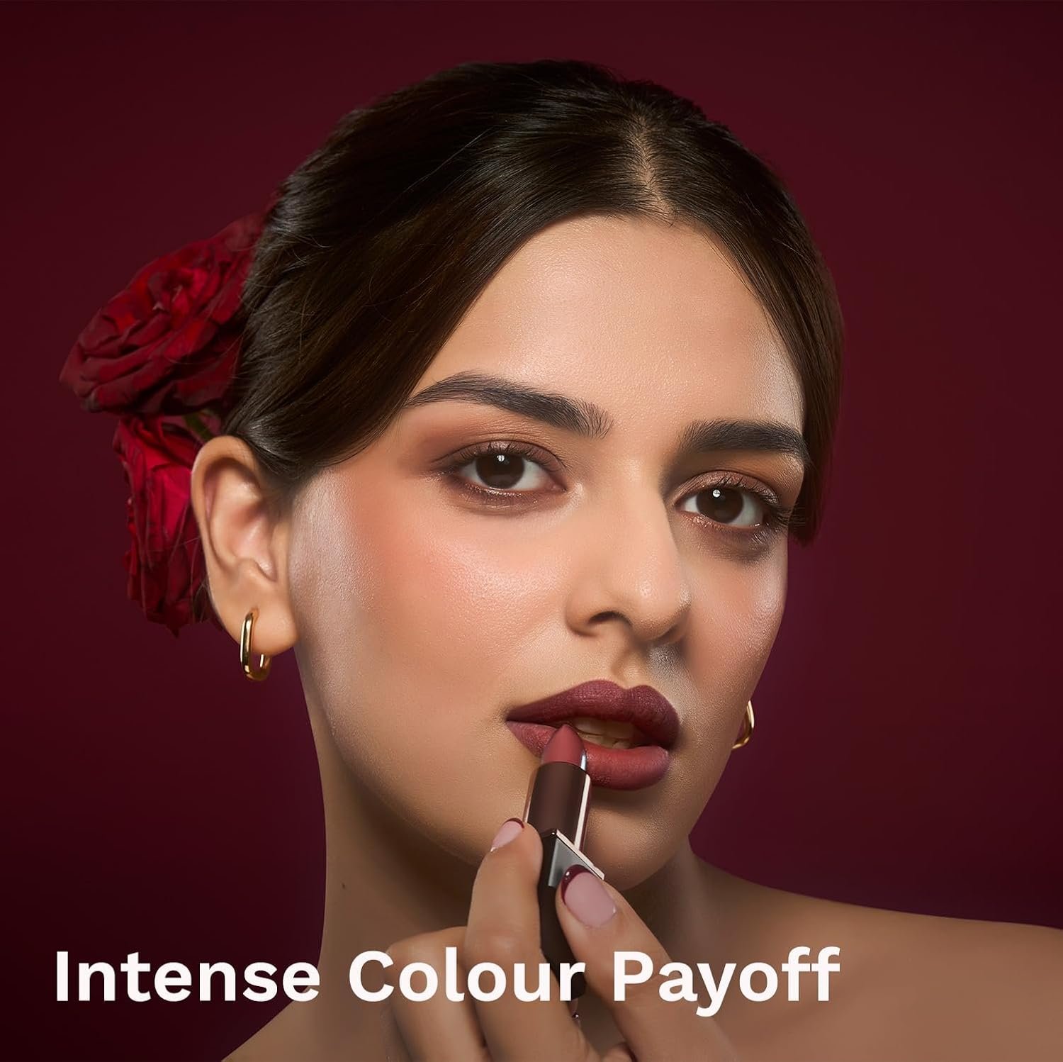 Pilgrim Matte Me Up Bullet Lipstick 4.2g | Creamy, Lightweight, Bold, Non Drying | SPF 30 | Enriched With Hyaluronic Acid & Spanish Squalane | Lipstick for dusky skin tone |Coco Caress-06 thumbnail