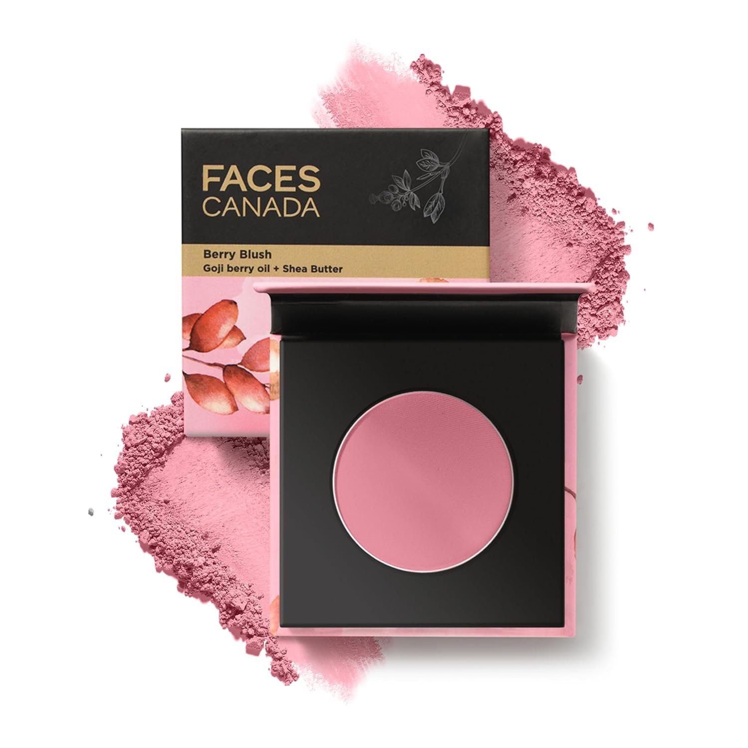 FACES CANADA Berry Blush - Love Vibes Only 03, 4g | Lightweight Long Lasting Ultra-Matte HD Finish | Absorbs Oil | Shea Butter | Vitamin A & C