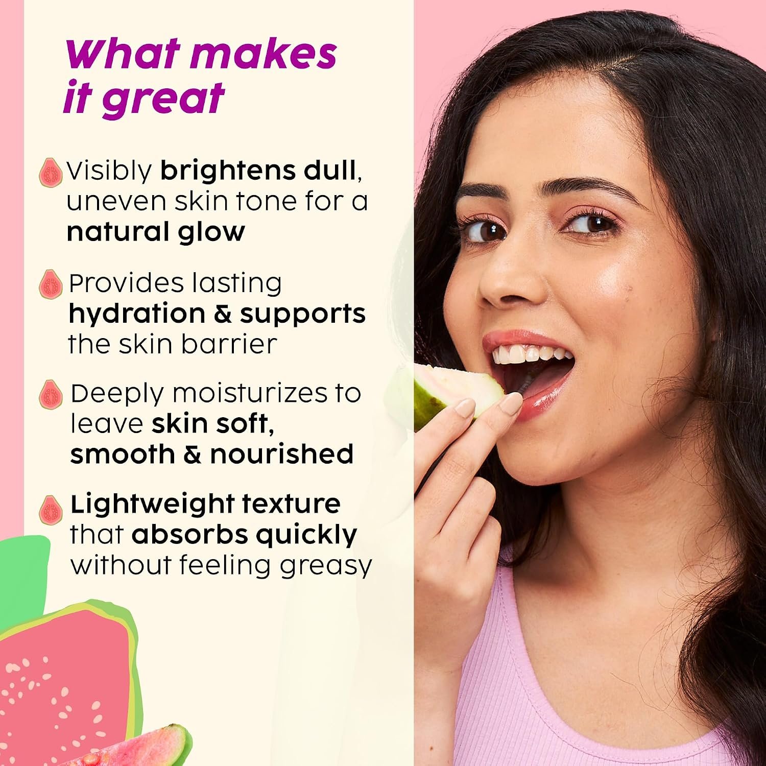 PLIX - THE PLANT FIX Guava Glow Brightening Body Lotion | Hydrates, Brightens & Evens Skin Tone | Vitamin C, Shea & Cocoa Butter | Lightweight Daily Care | 200 ml thumbnail