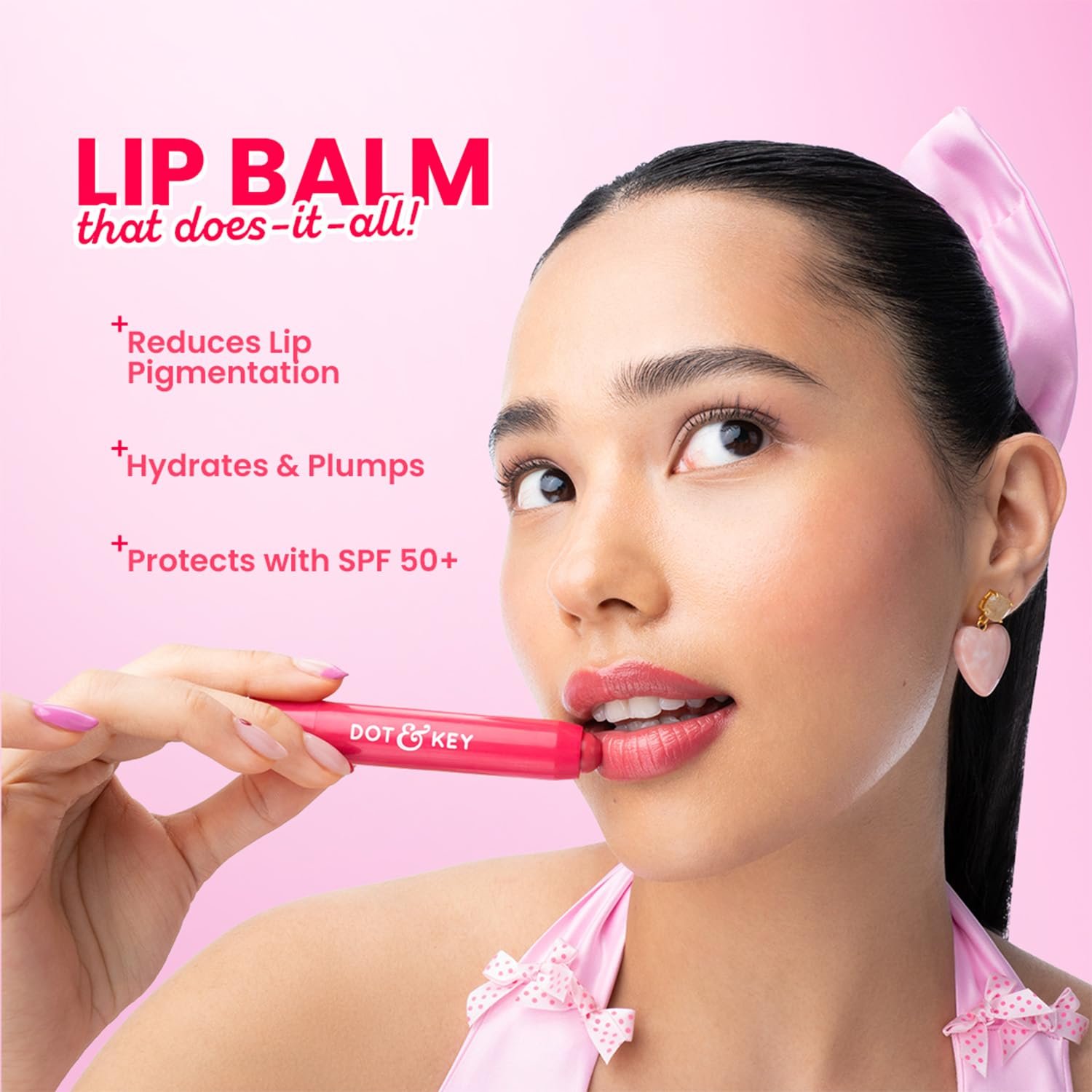 Dot & Key Meltie Lip Balm SPF 50+++ In-Vivo Tested With 2% Kojic & Vitamin C | Hydrates Dry, Chapped Lips, Lightens Pigmentation, Brightens Lips | Strawberry Glaze | 4g thumbnail
