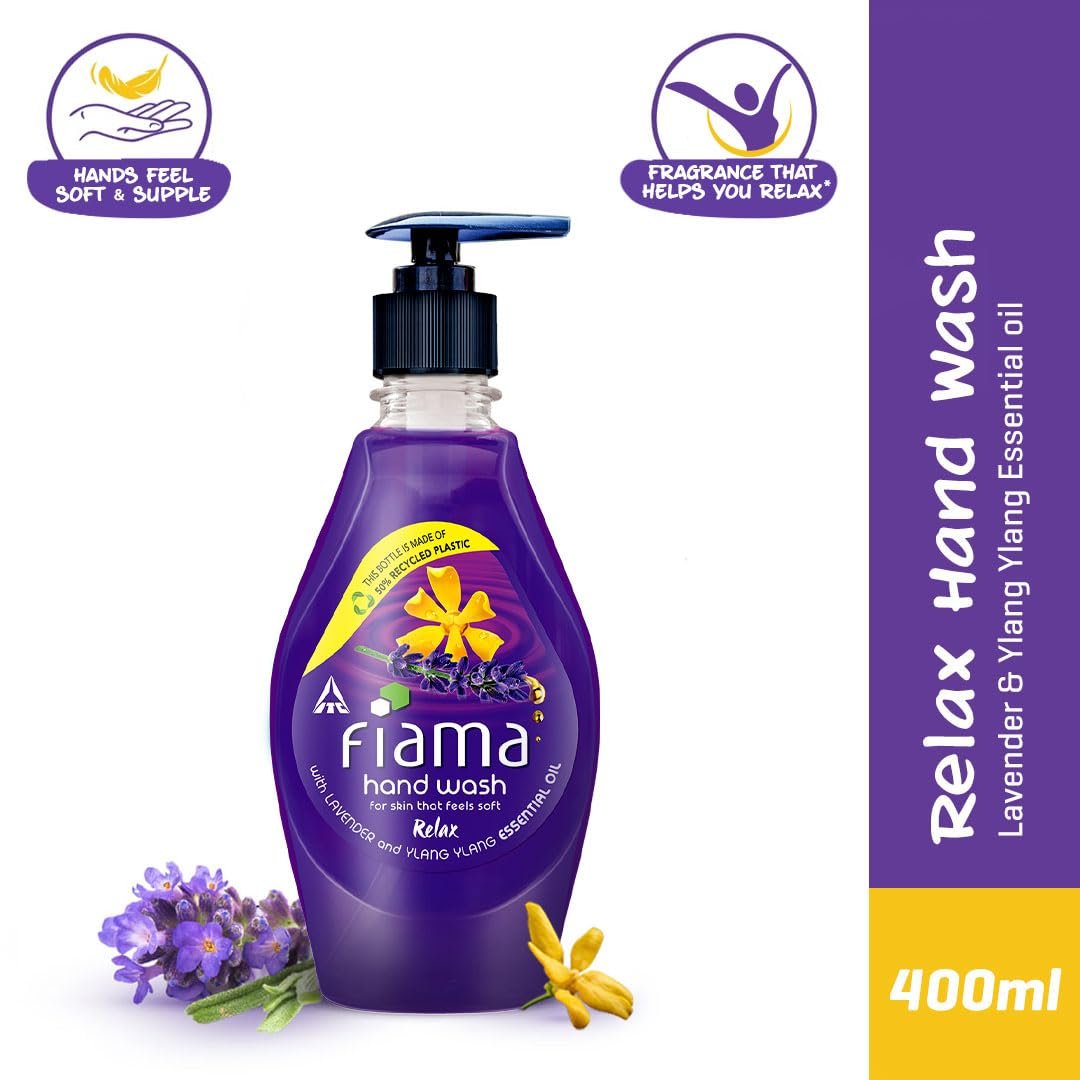 Fiama Relax Hand Wash with Lavender & Ylang Ylang | Fragrant Hand Cleanser for Soft, Supple & Fresh-Smelling Hands | Gentle Daily Hand Care | 400ml thumbnail