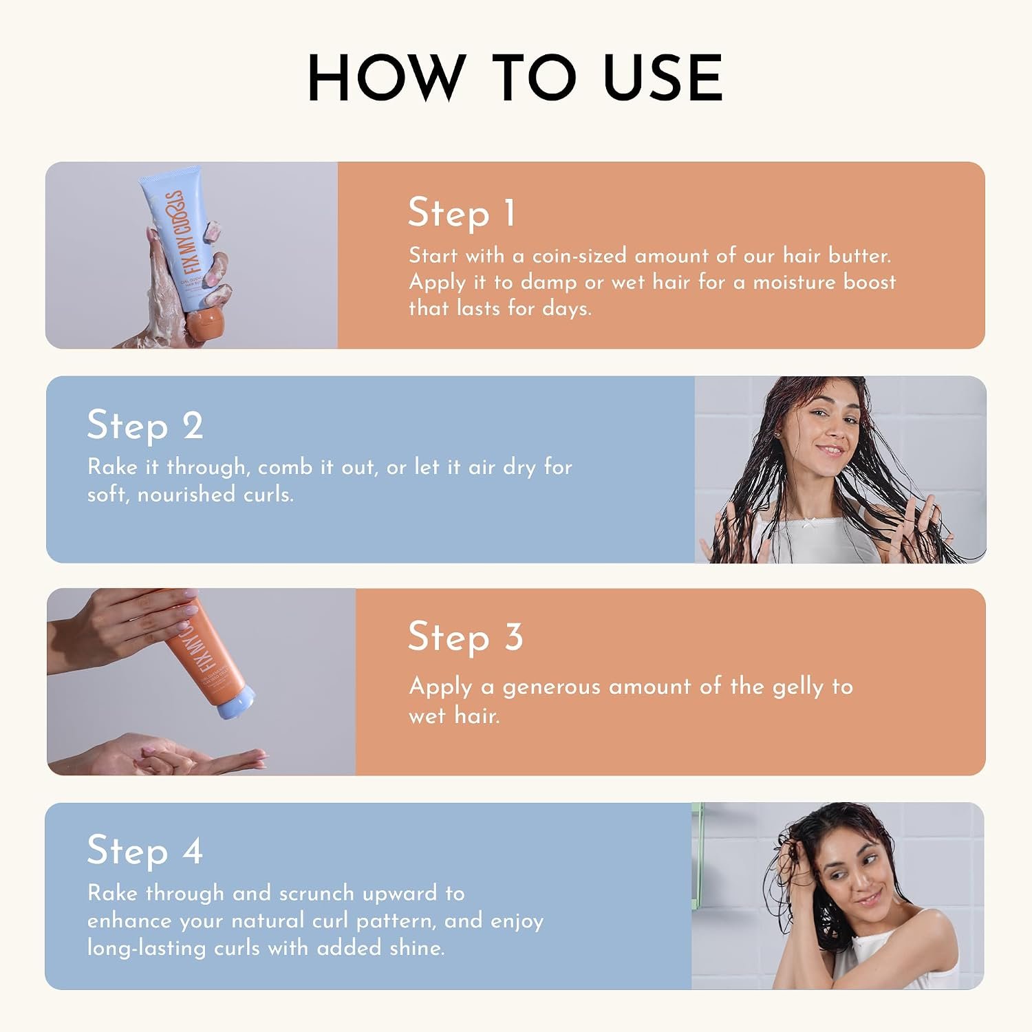 Fix My Curls Curl Quenching Moisture Styling Duo | For Curly, Wavy, Dry, Frizzy Hair| Curl Activator with Chia & Aloe Vera | Silicone Free| 100gm each thumbnail