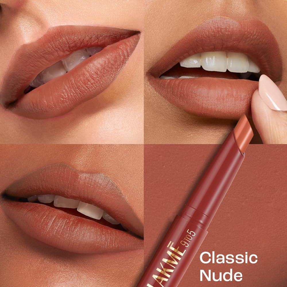 Lakme 9 to 5 Forever Matte Lip Crayon, Classic Nude, 1.1g, for Smooth and Supple Lips, with Vitamin C, Matte Finish, 8 Hr Hydration, Long Lasting all day comfort, Retractable Crayon thumbnail
