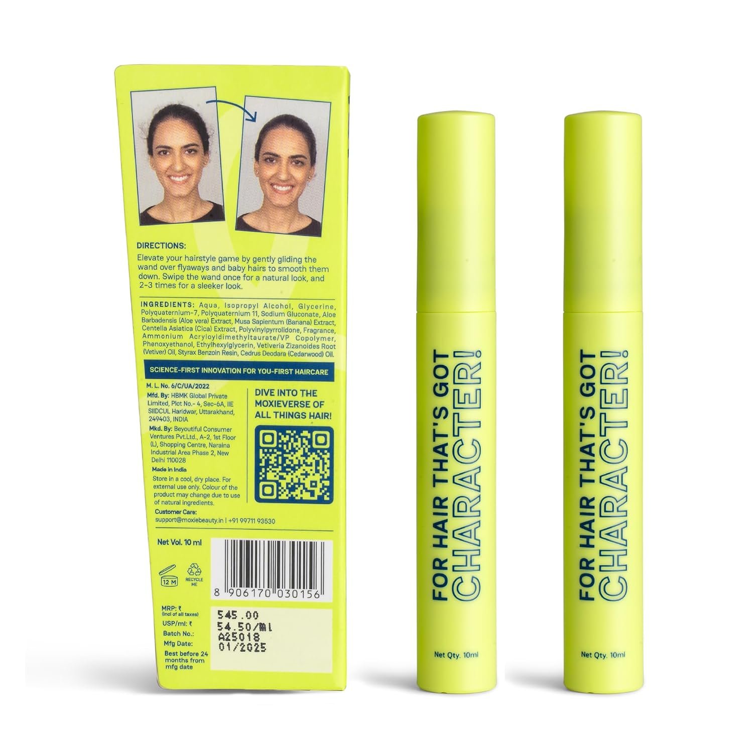 Moxie Beauty On The Fly Hair Finishing Stick | Anti-Frizz Wand | 20ml A non-sticky gel wand that tames flyaways and baby hairs for sleek buns and ponytails thumbnail