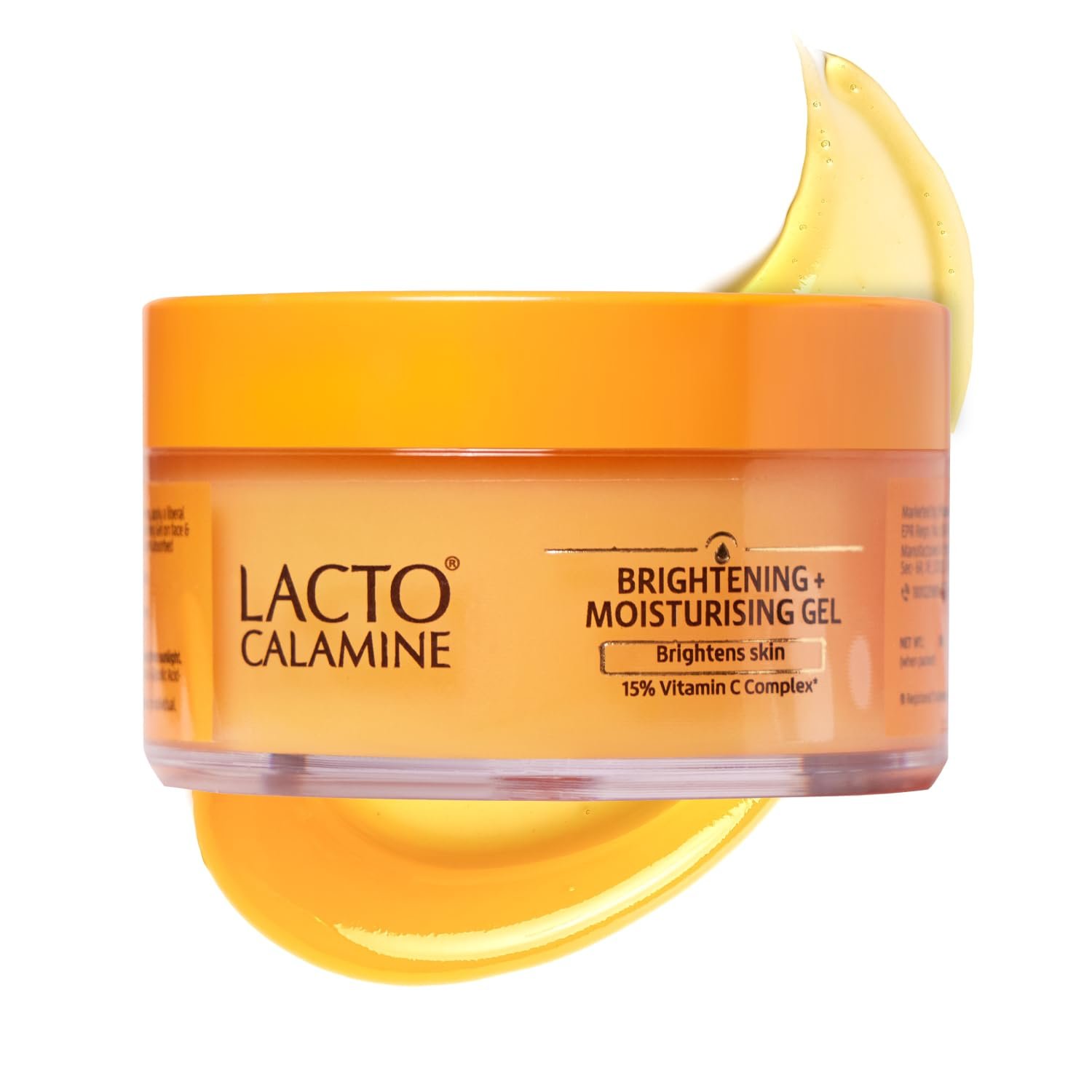 Lacto Calamine 15% Vitamin C Brightening Face Moisturizer, Niacinamide & Glycolic Acid, Lightweight Non Sticky Daily Moisturizer for Glowing Skin, 50g