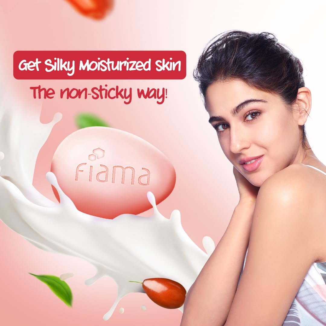 Fiama Skin Barrier Strengthening Moisturizing Soap Bar 125gx3 | Clinically Proven | With Pro-Ceramides | Goji Berry & Japanese Hokkaido Milk Celebration Pack of 3, Non-Sticky Softness | thumbnail