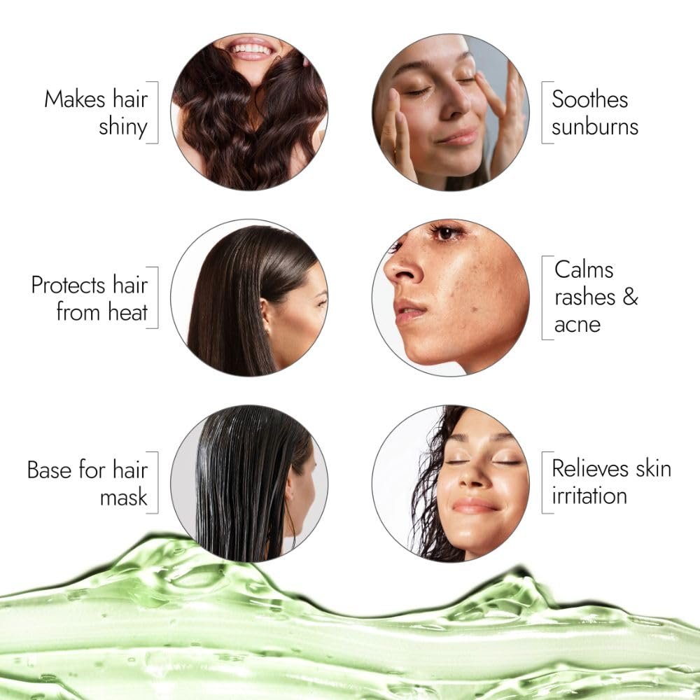 Kapiva Pure Aloe Vera Skin Gel 500g For Face & Hair | Hydrating, Moisturizing, Soothing Skin | Multipurpose Gel thumbnail