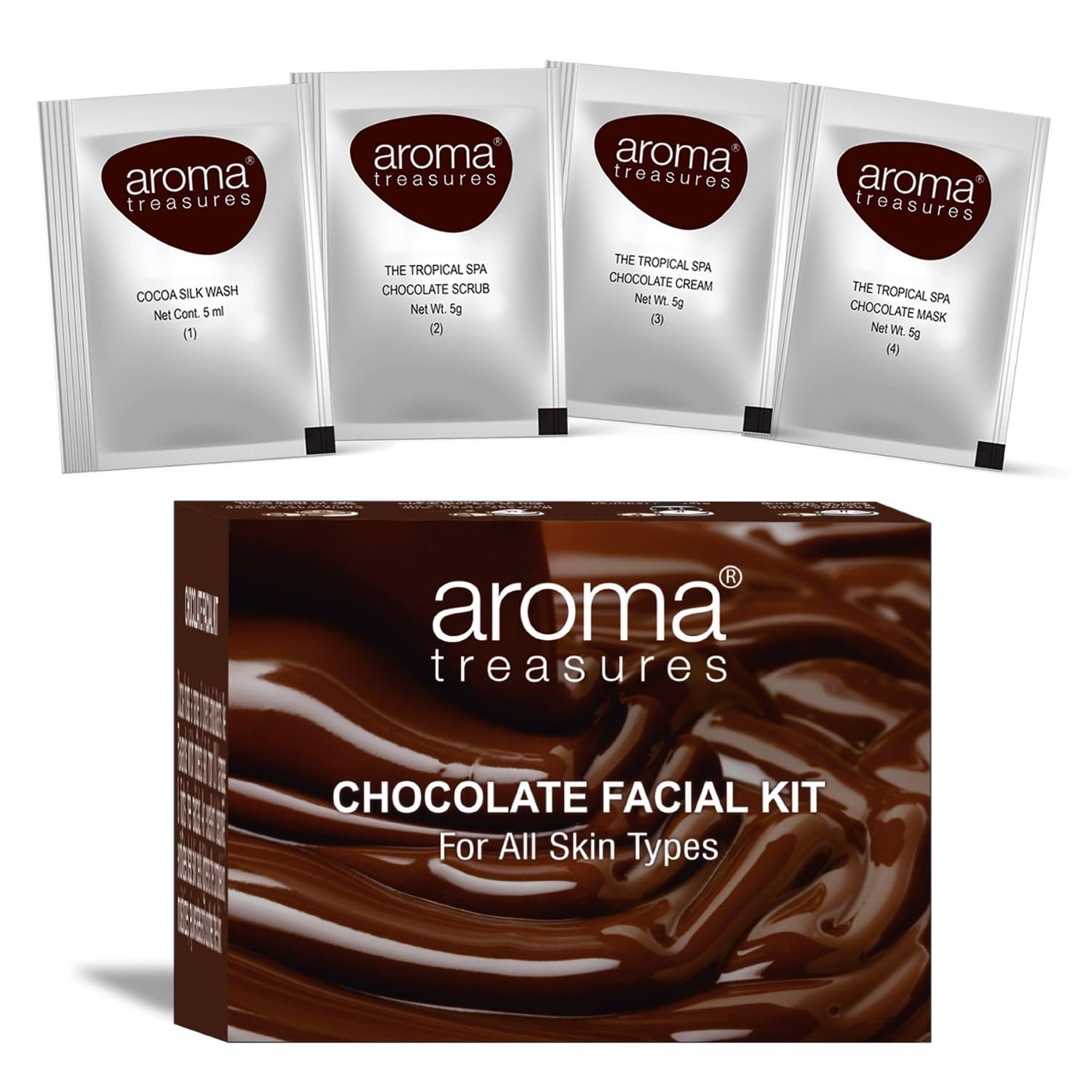 Aroma treasures Chocolate Facial Kit for all skin type (One time use kit) thumbnail