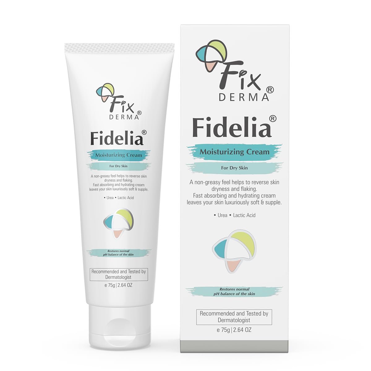 Fixderma Fidelia Moisturizing cream | Daily Moisturizer for Dry & chapped skin | Provides Hydration and Moisturization, Non-Comedogenic & Non-Greasy formulation - 75 gm thumbnail