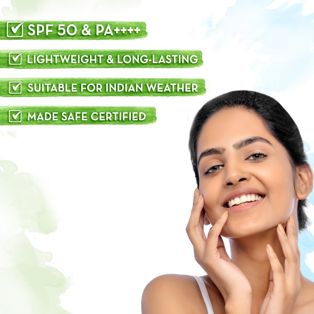 Mamaearth Ultra Light Indian Sunscreen SPF 50 PA ++++ 80g thumbnail