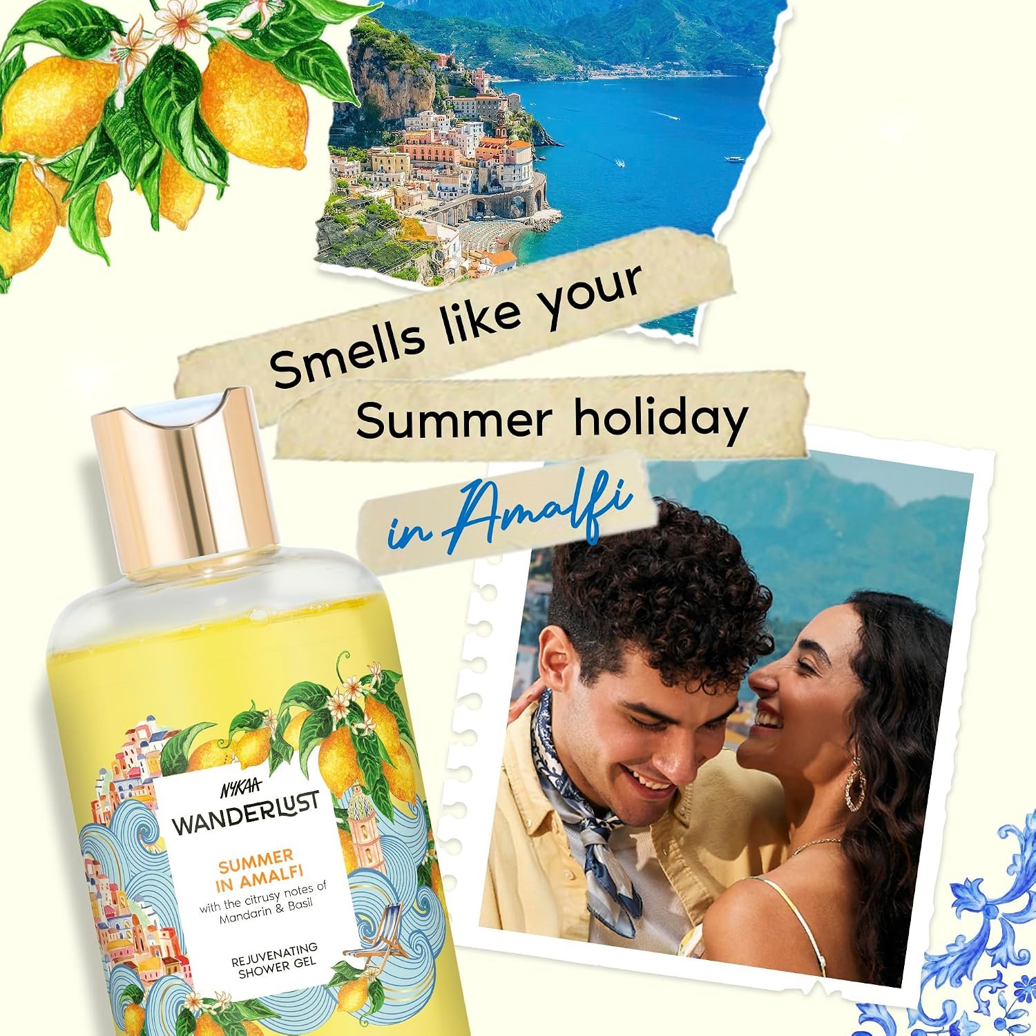 Nykaa Wanderlust Summer in Amalfi Fresh Citrus Perfume Body Wash, Mandarin & Basil, Repairs Skin Barrier, Vitamin E & Glycerine, Hydrating Shower Gel for Smooth & Soft Skin,| 250ml thumbnail