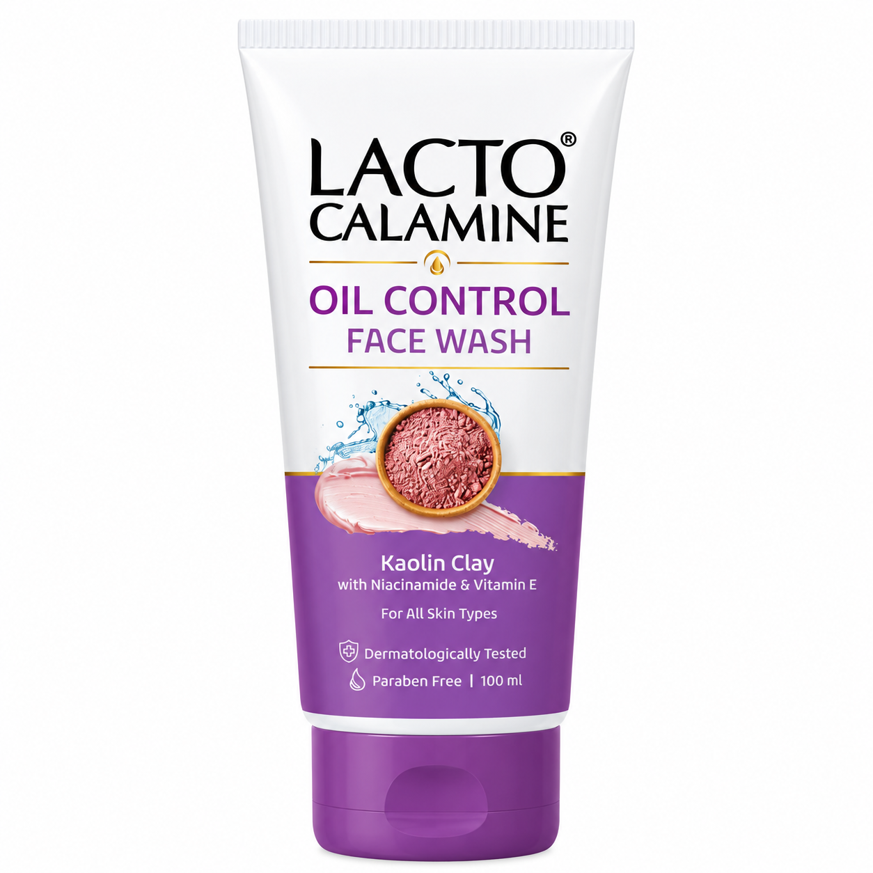 Lacto Calamine Face Wash For Oily Skin |100ml Kaolin Clay, Niacinamide & Vitamin E | Facewash Reduces Excess Oil, Controls Pimples, Blackheads & Whiteheads |Face wash For Women & Men