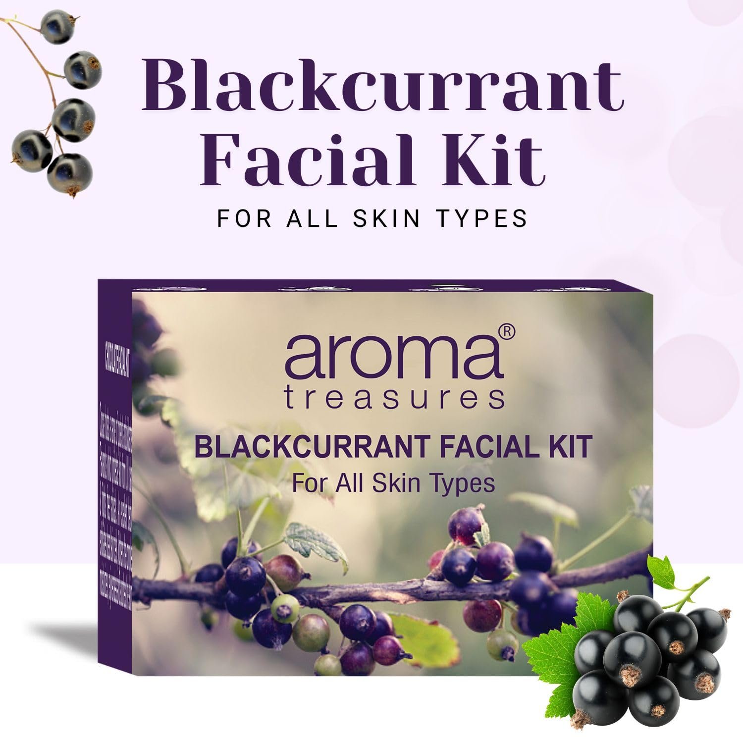 Aroma treasures Blackcurrant Facial Kit for all skin type (One time use kit) thumbnail