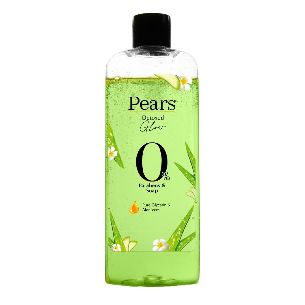 Pears 98% Pure Glycerin Detoxed Glow Body Wash with Aloe Vera and 0% Parabens & Soap for a Detoxed Glow, 250ml