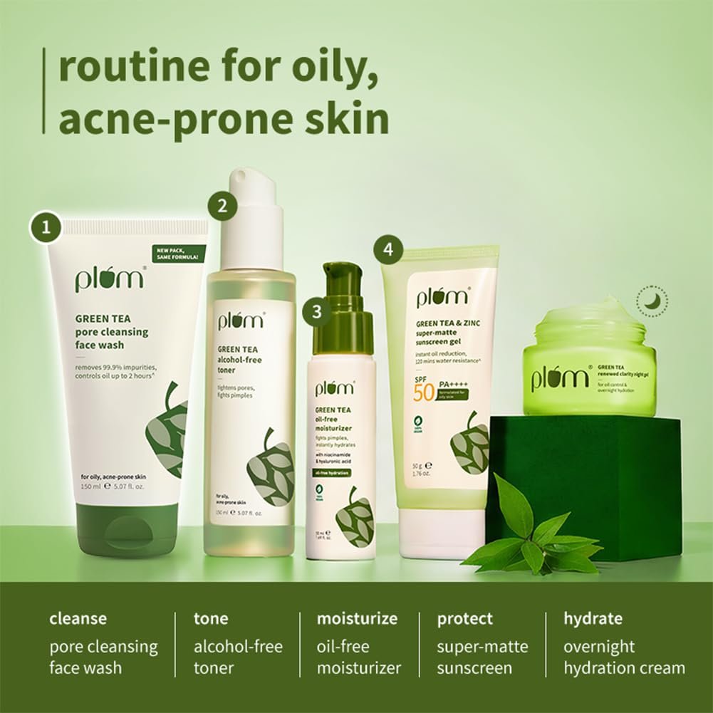 Plum Green Tea Pore Cleansing Face Wash for Oily, Acne Prone, Dry & Combination Skin | with Glycolic Acid thumbnail