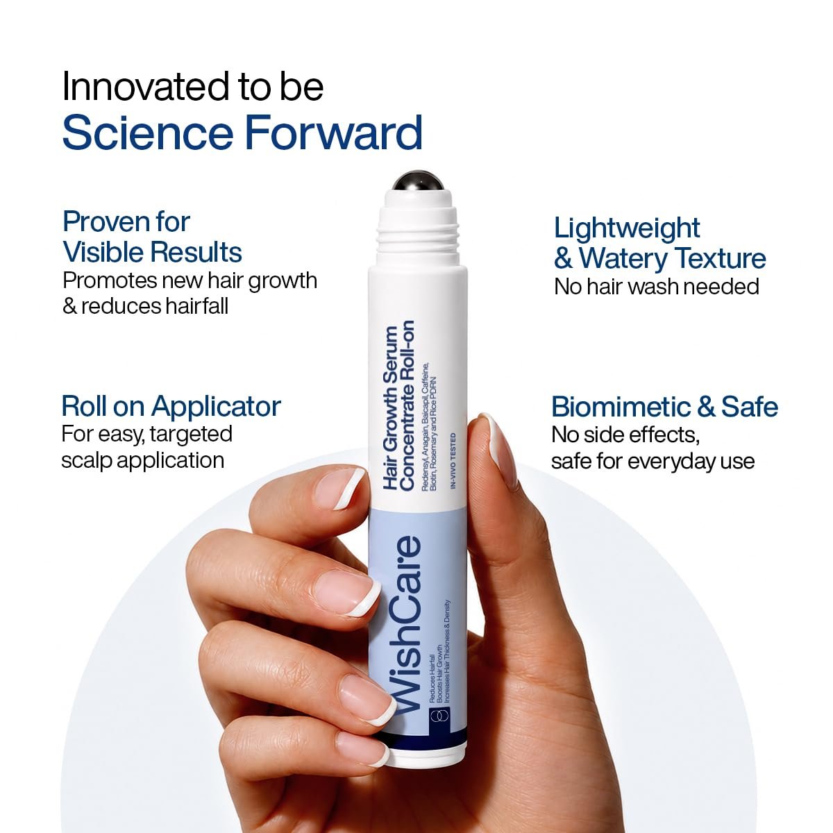 WishCare Hair Growth Serum Roll On For Scalp | 94% Saw New Hair Growth | Redensyl & Rosemary Oil | 100% Saw Hairfall Reduction | In-Vivo Tested | For Men & Women | 30ml thumbnail